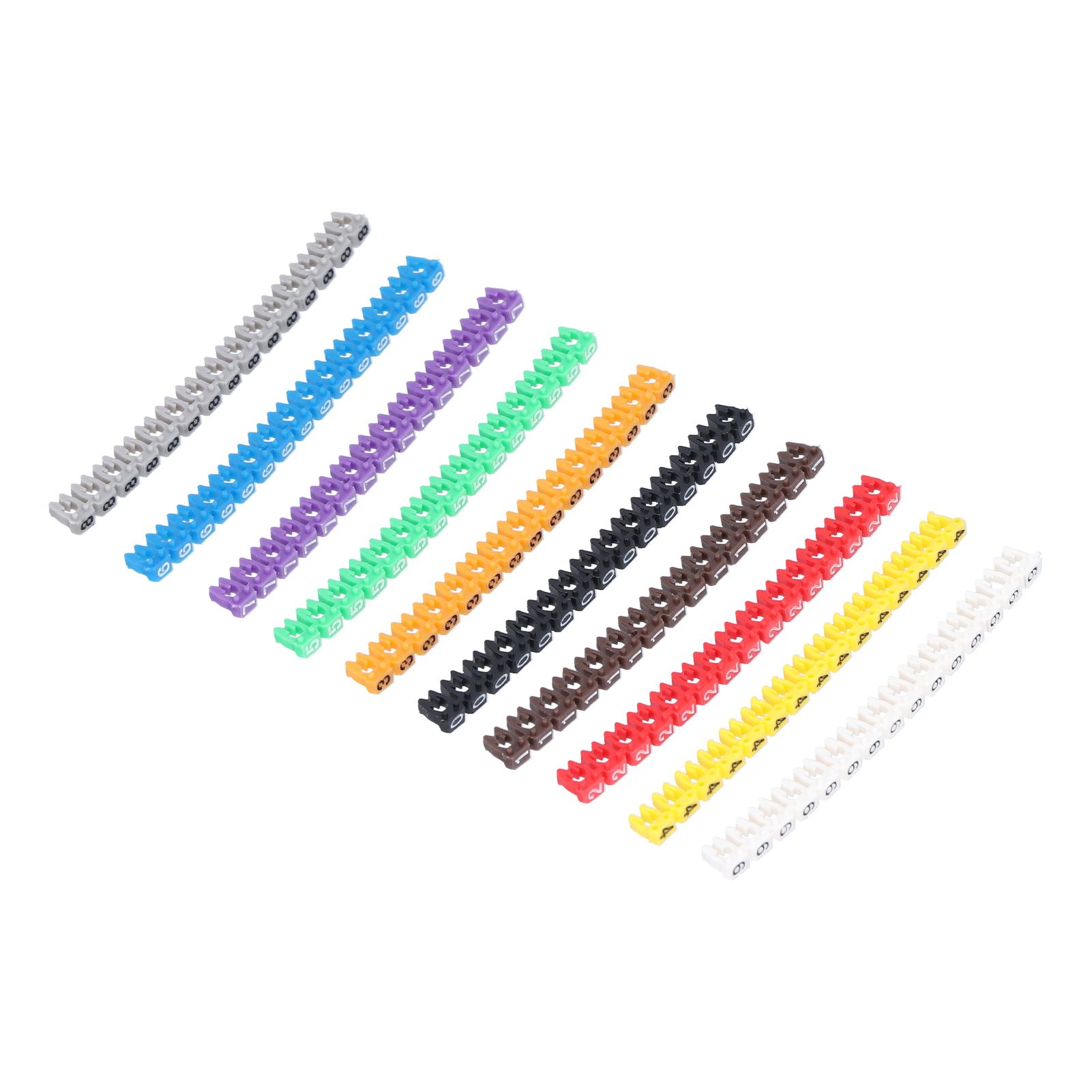 Clip On Cable Marker Waterproof Cable Identification Tube Colorful 0‑9 Number Wire Label Tube Wire Marker - Image 6