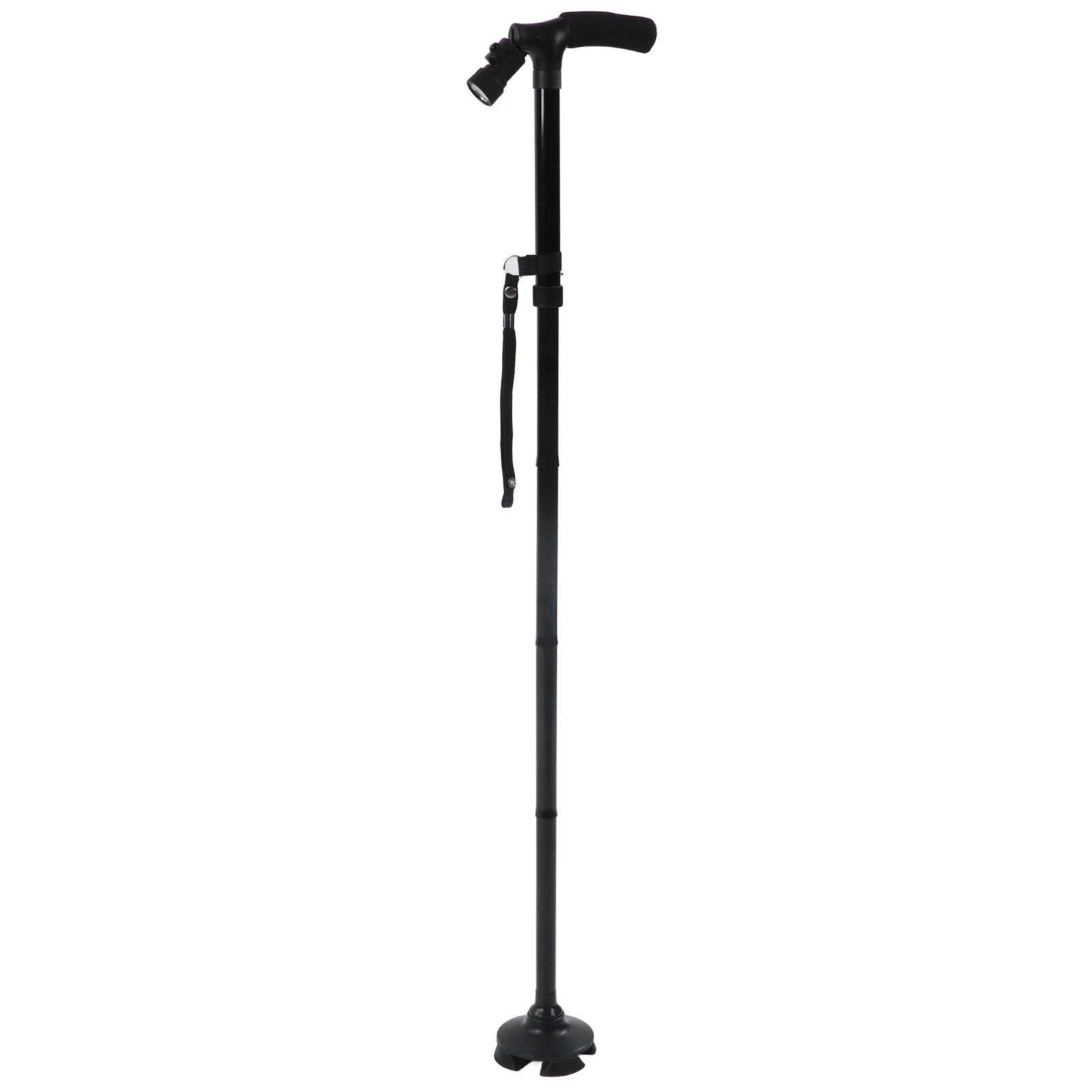 Aluminum Alloy Telescopic Crutches Walking Sticks Outdoor Elderly Cane With Torch - Image 1