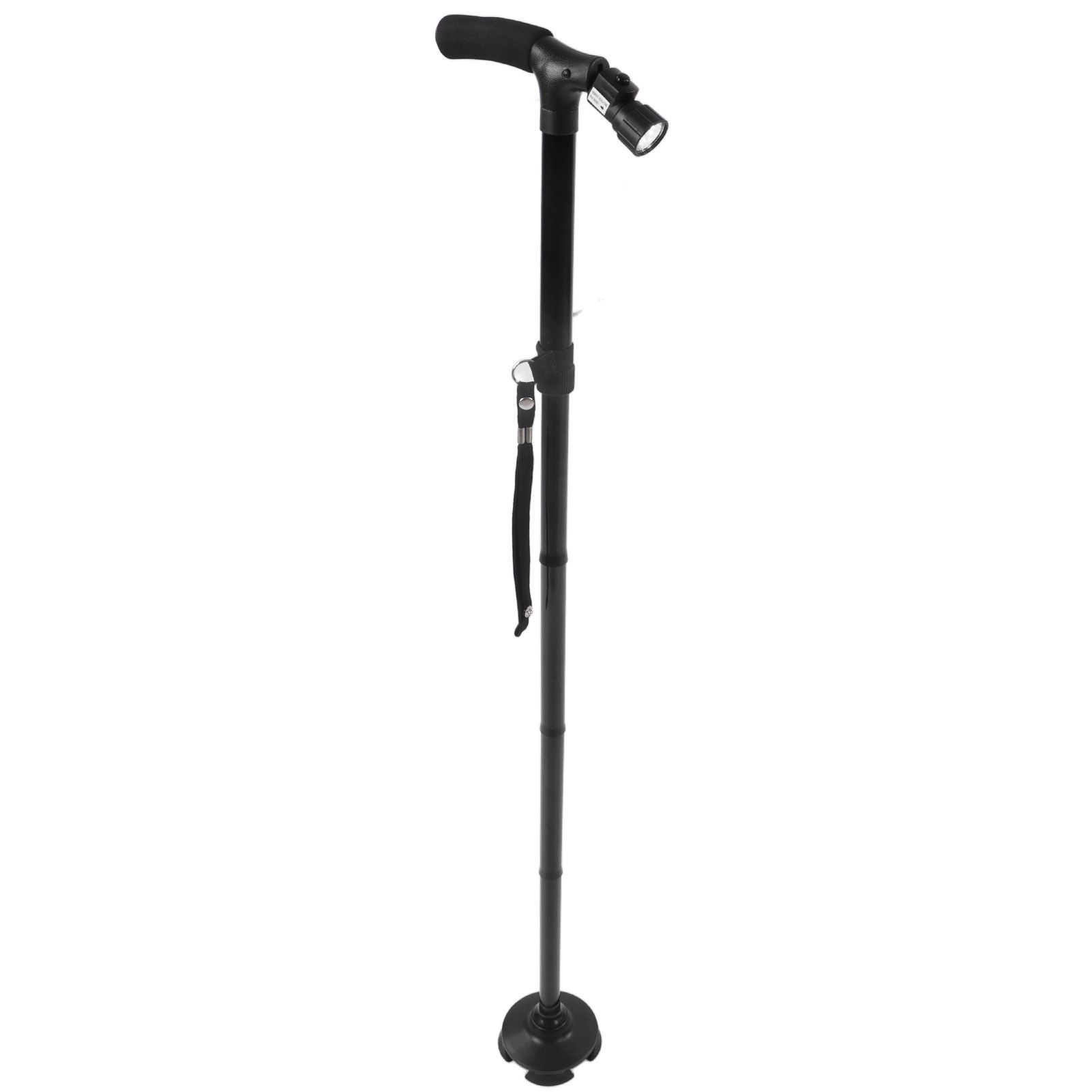 Aluminum Alloy Telescopic Crutches Walking Sticks Outdoor Elderly Cane With Torch - Image 2