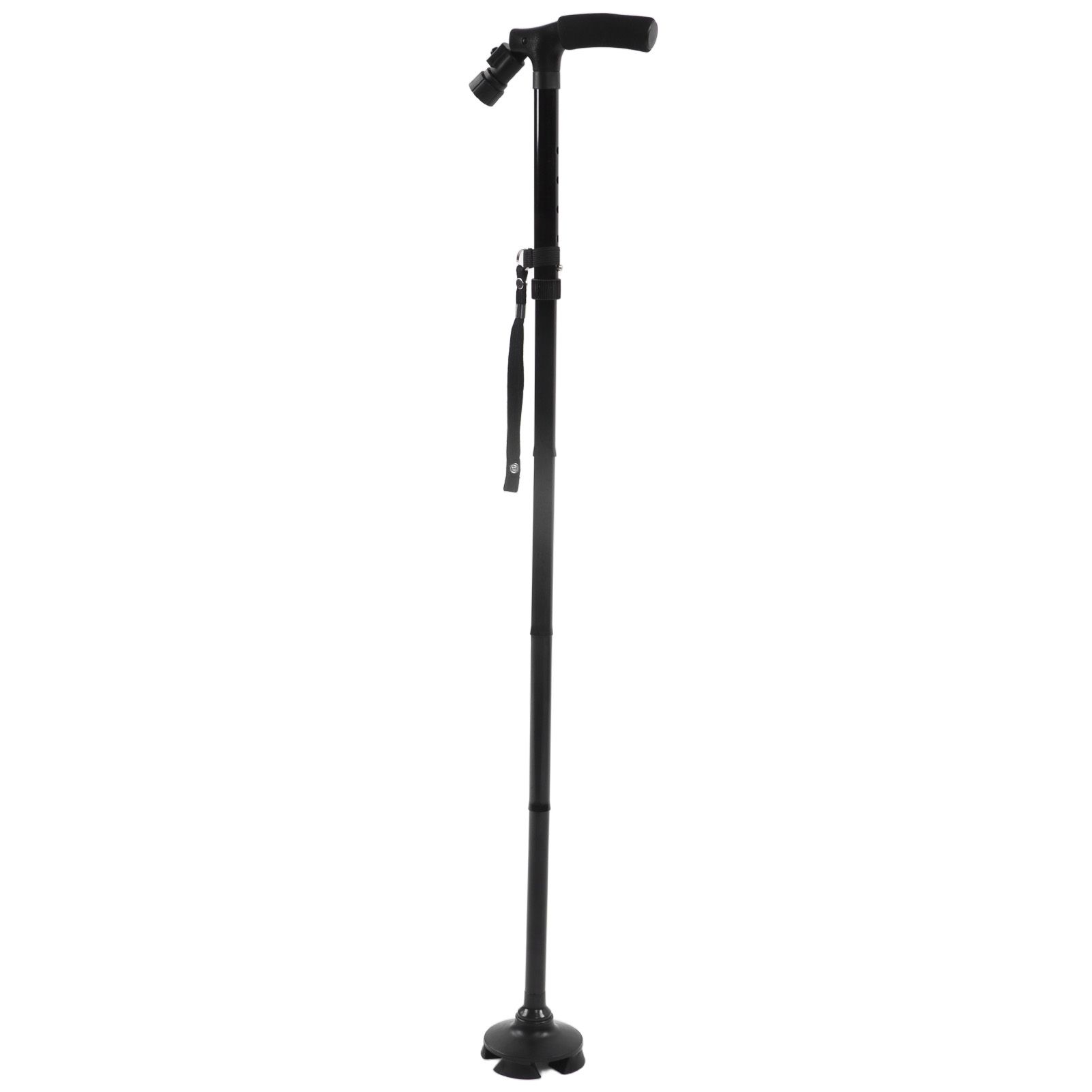 Aluminum Alloy Telescopic Crutches Walking Sticks Outdoor Elderly Cane With Torch - Image 4