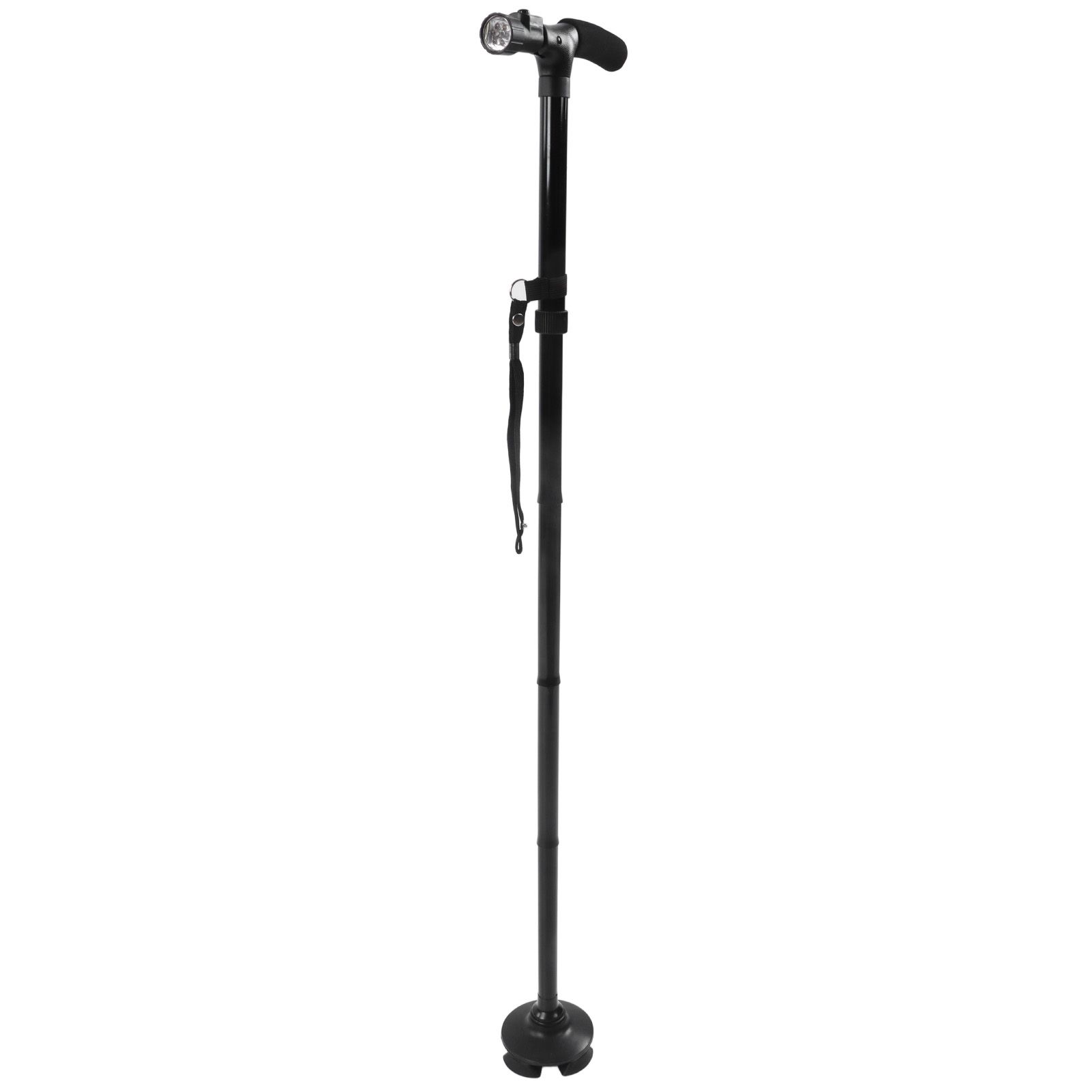 Aluminum Alloy Telescopic Crutches Walking Sticks Outdoor Elderly Cane With Torch - Image 6