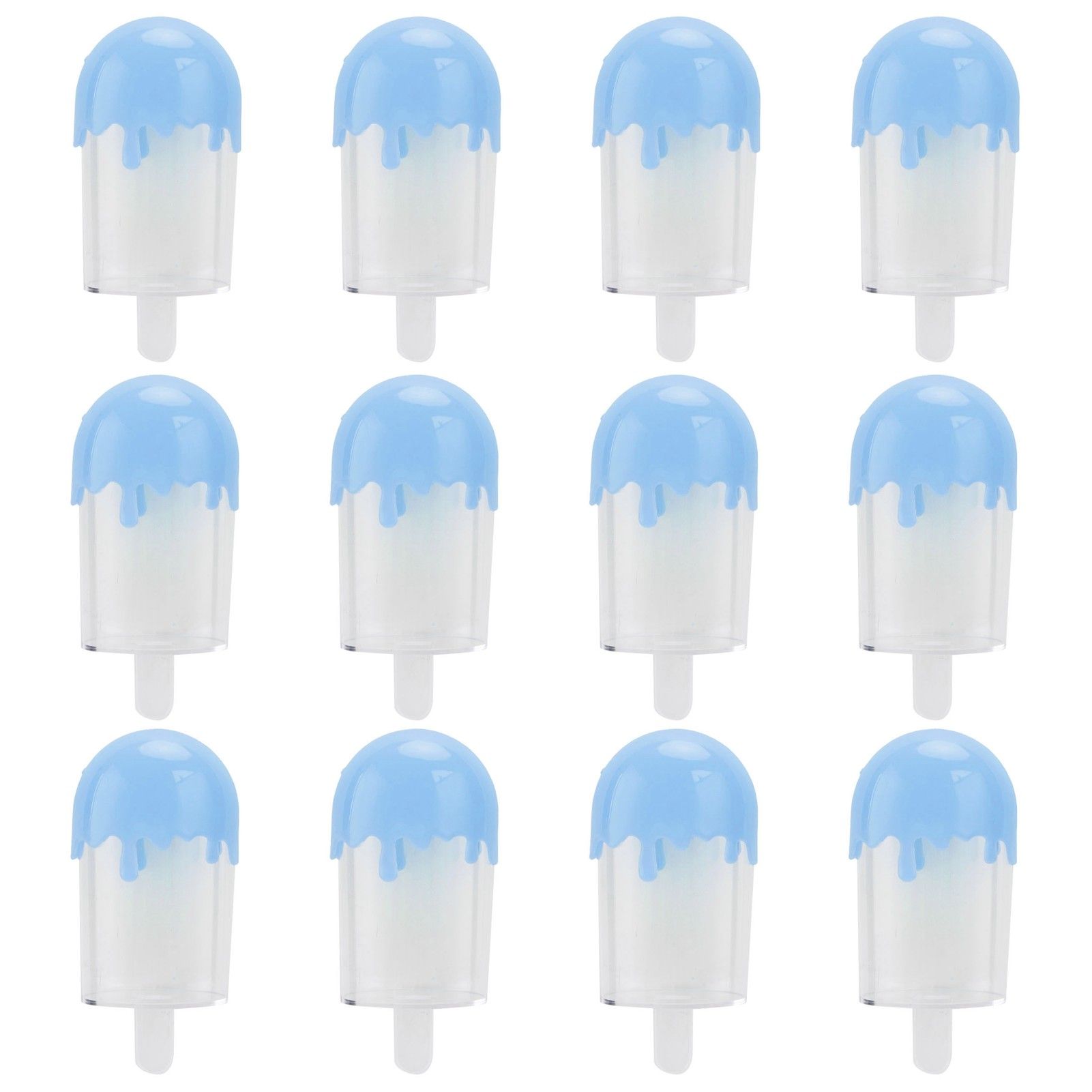 12Pcs Ice Cream Shape Candy Box Plastic Candy Case Container Wedding Party SuppliesBlue - Image 1