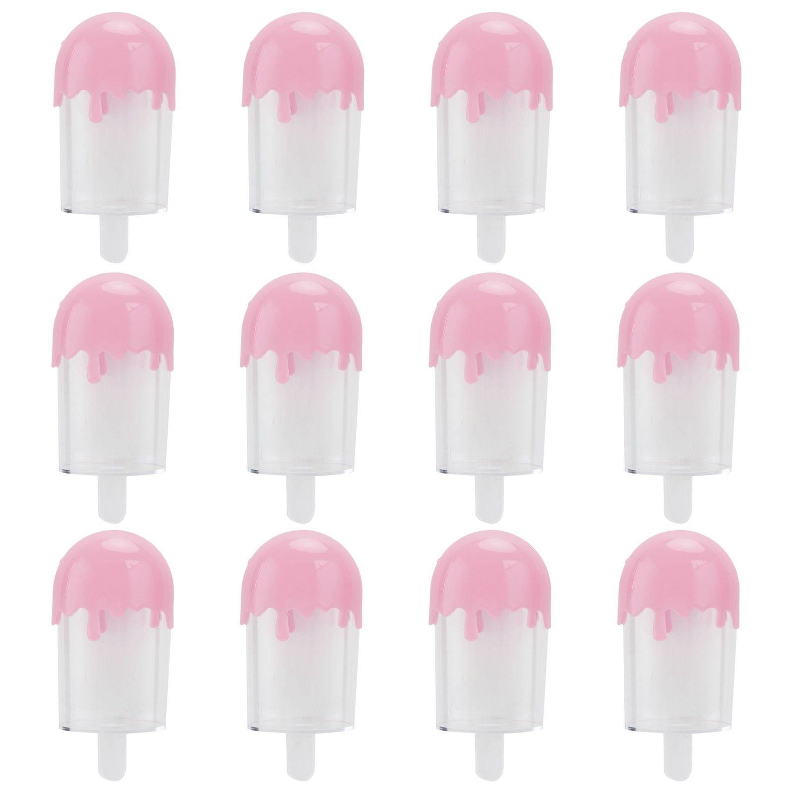12Pcs Ice Cream Shape Candy Box Plastic Candy Case Container Wedding Party SuppliesPink - Image 1