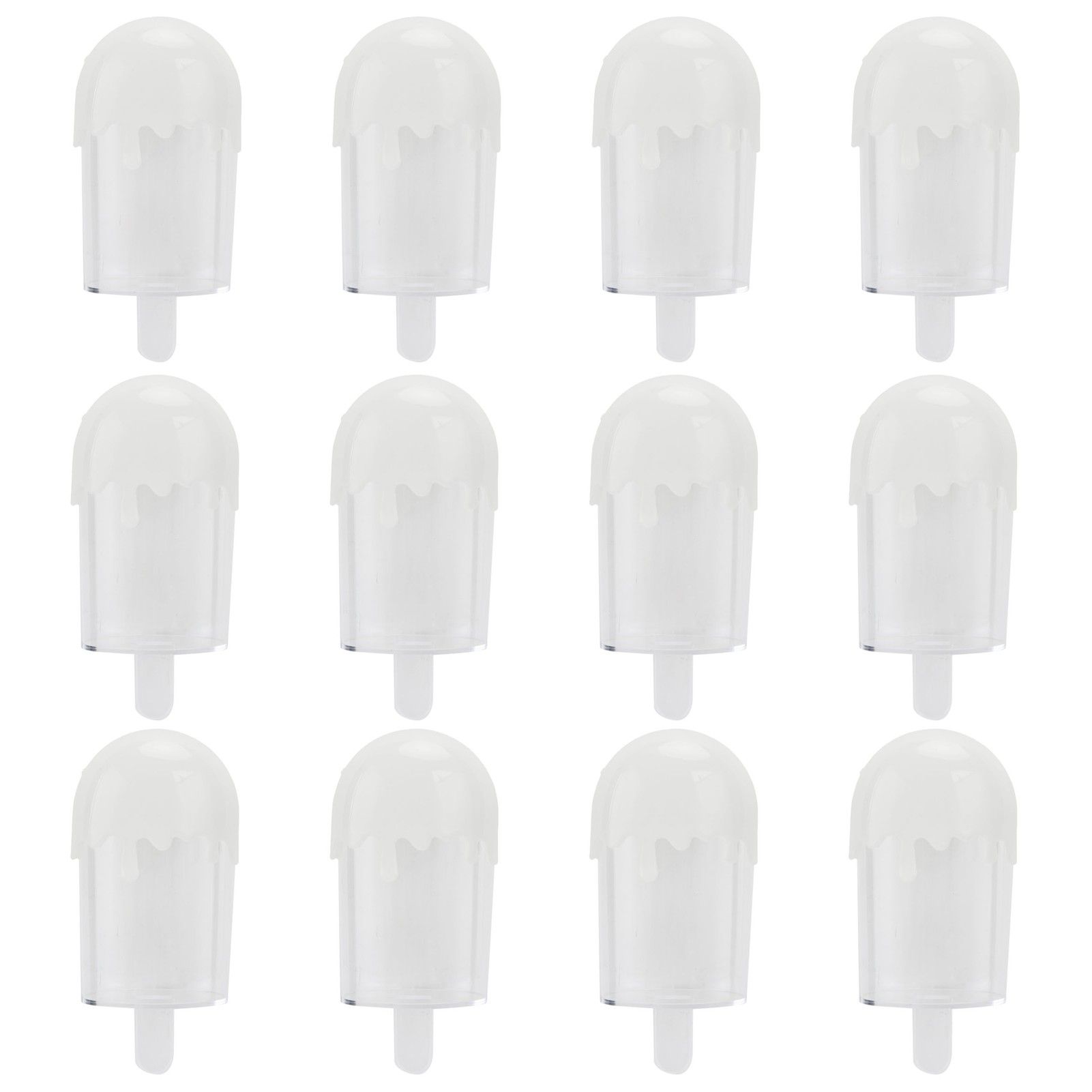 12Pcs Ice Cream Shape Candy Box Plastic Candy Case Container Wedding Party SuppliesWhite - Image 1