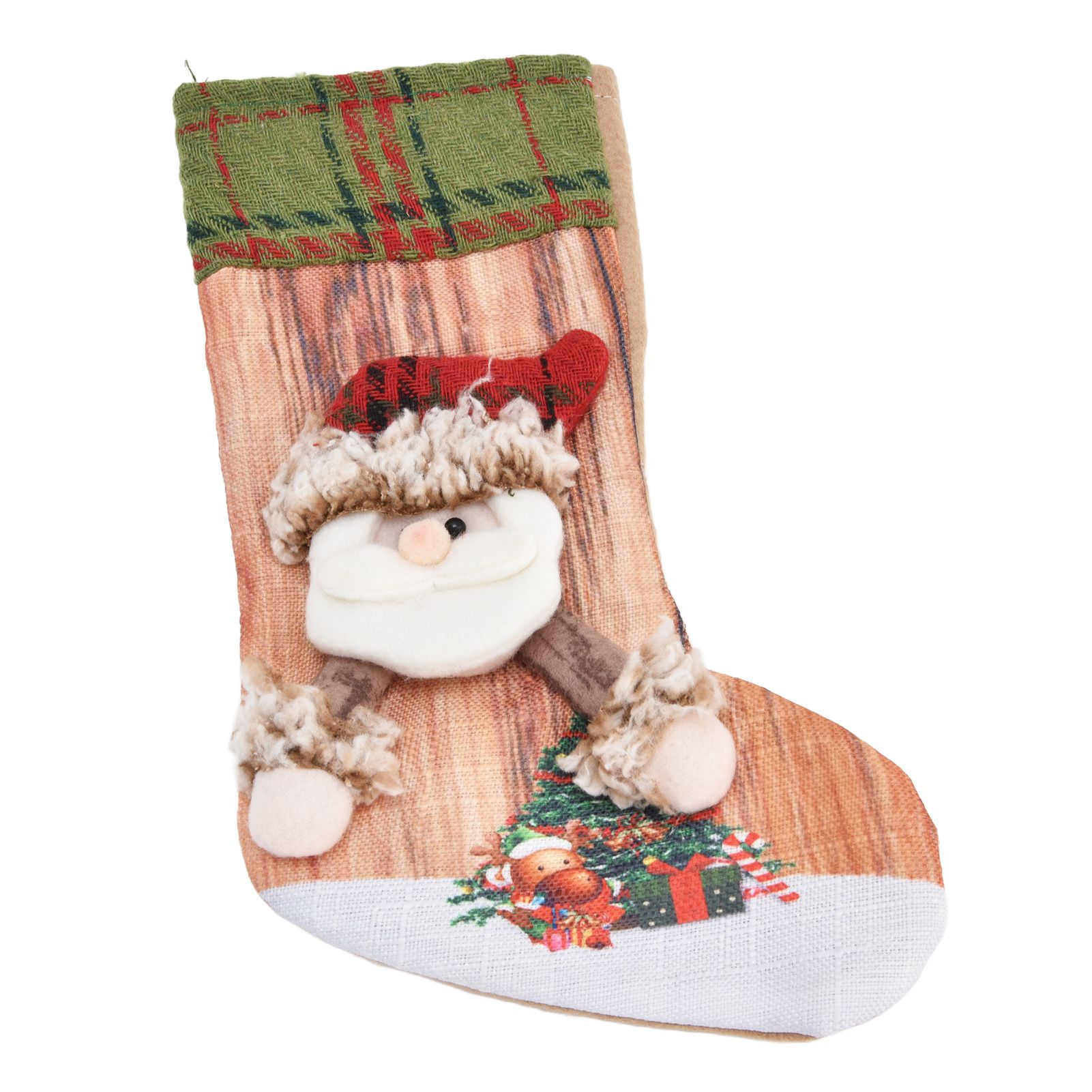 Christmas Stocking Three Dimensional Printed Christmas Stocking Gift Bag Ornament for Christmas Tree Fireplace HangingElderly - Image 2
