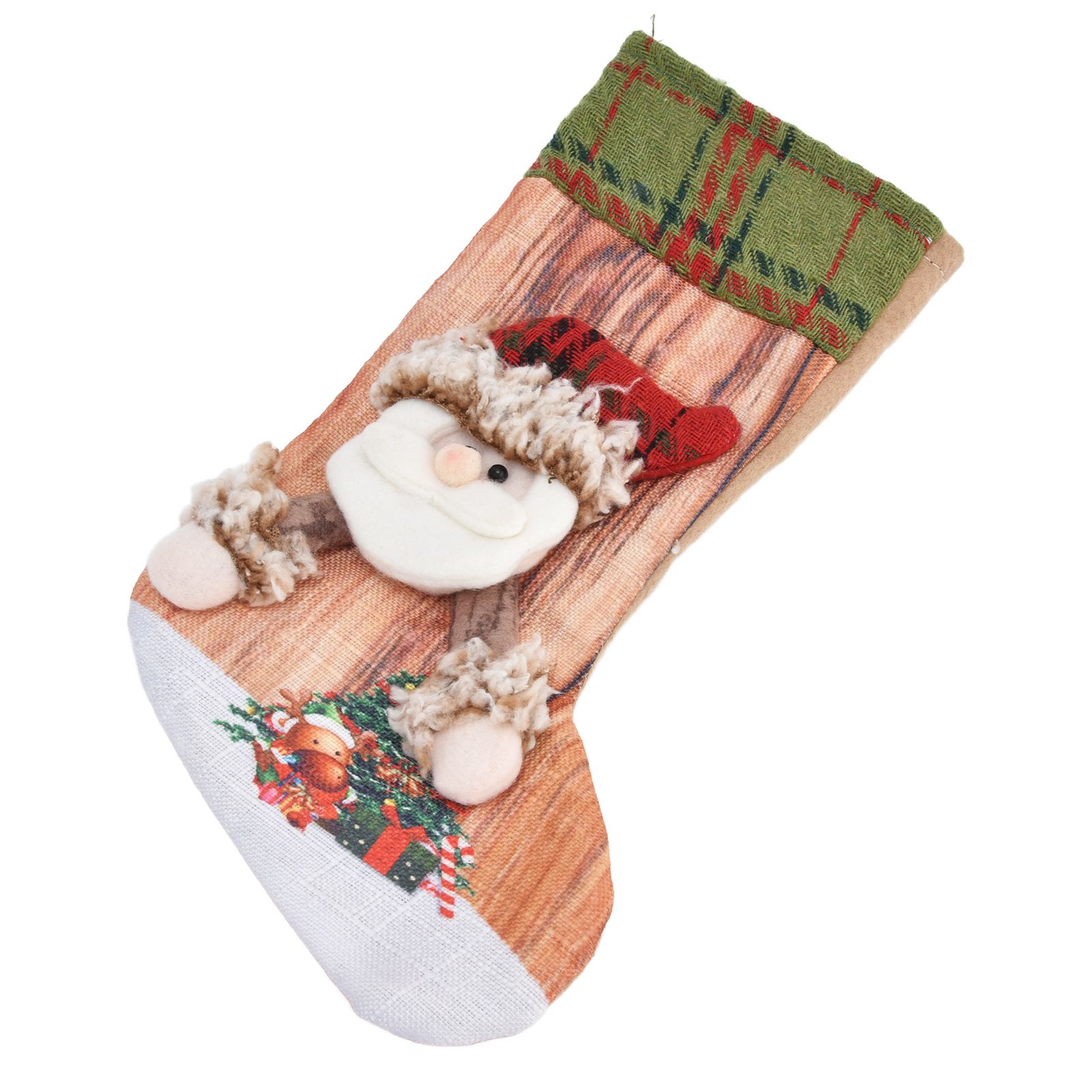 Christmas Stocking Three Dimensional Printed Christmas Stocking Gift Bag Ornament for Christmas Tree Fireplace HangingElderly - Image 3