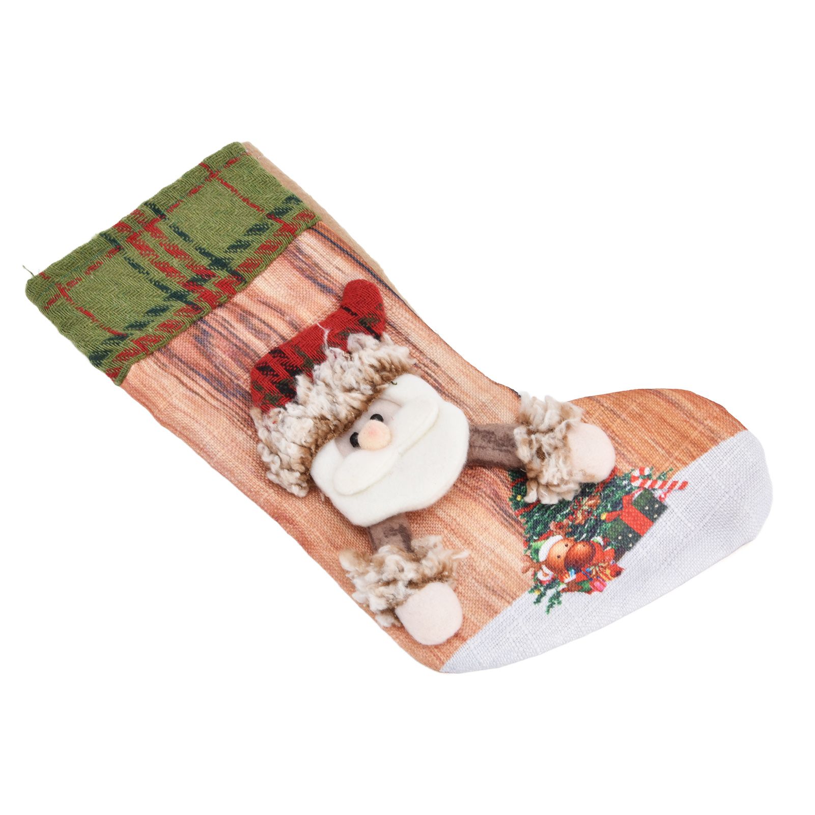 Christmas Stocking Three Dimensional Printed Christmas Stocking Gift Bag Ornament for Christmas Tree Fireplace HangingElderly - Image 4