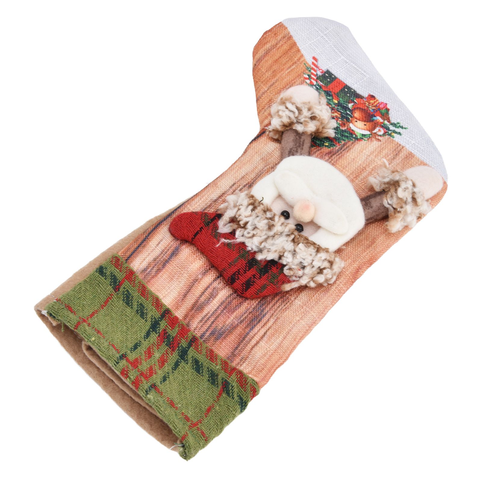 Christmas Stocking Three Dimensional Printed Christmas Stocking Gift Bag Ornament for Christmas Tree Fireplace HangingElderly - Image 6