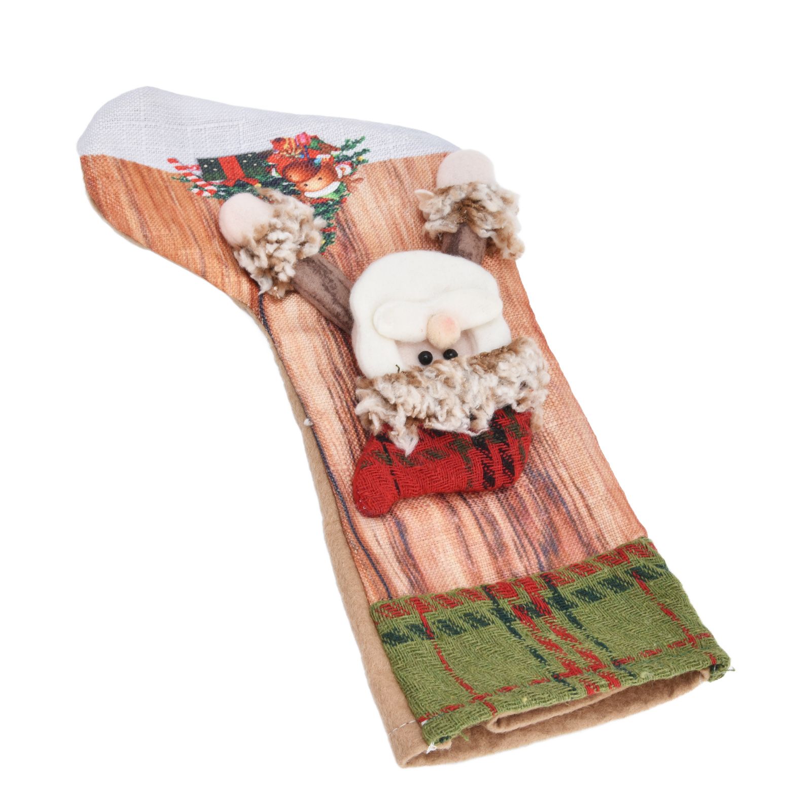 Christmas Stocking Three Dimensional Printed Christmas Stocking Gift Bag Ornament for Christmas Tree Fireplace HangingElderly - Image 8