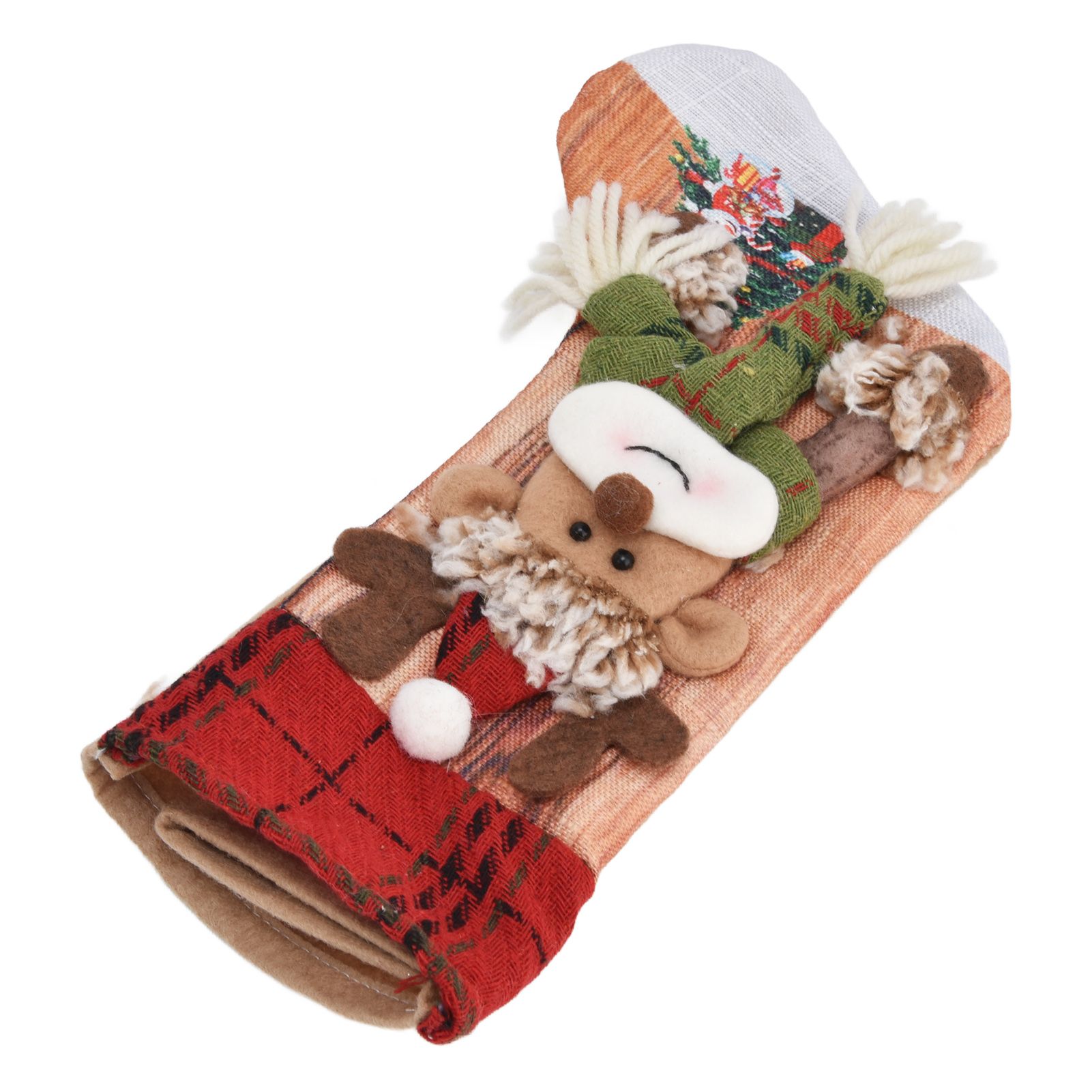 Christmas Stocking Three Dimensional Printed Christmas Stocking Gift Bag Ornament for Christmas Tree Fireplace HangingDeer - Image 6