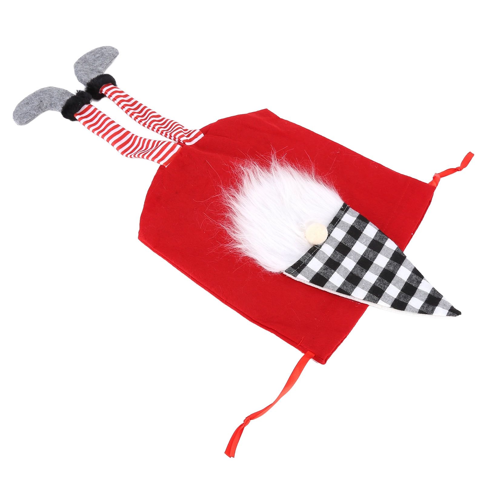 Christmas Gift Bag Faceless Santa Claus Drawstring Pouch Treat Bag for Christmas PartyRed - Image 6