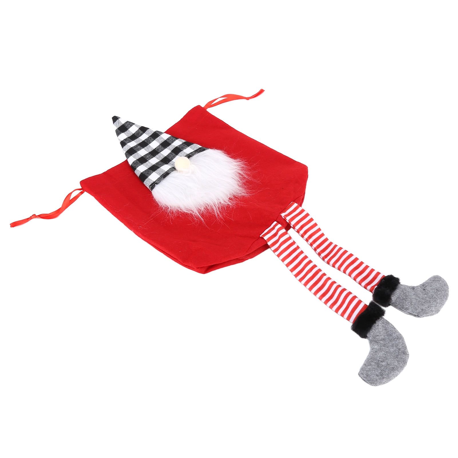 Christmas Gift Bag Faceless Santa Claus Drawstring Pouch Treat Bag for Christmas PartyRed - Image 7