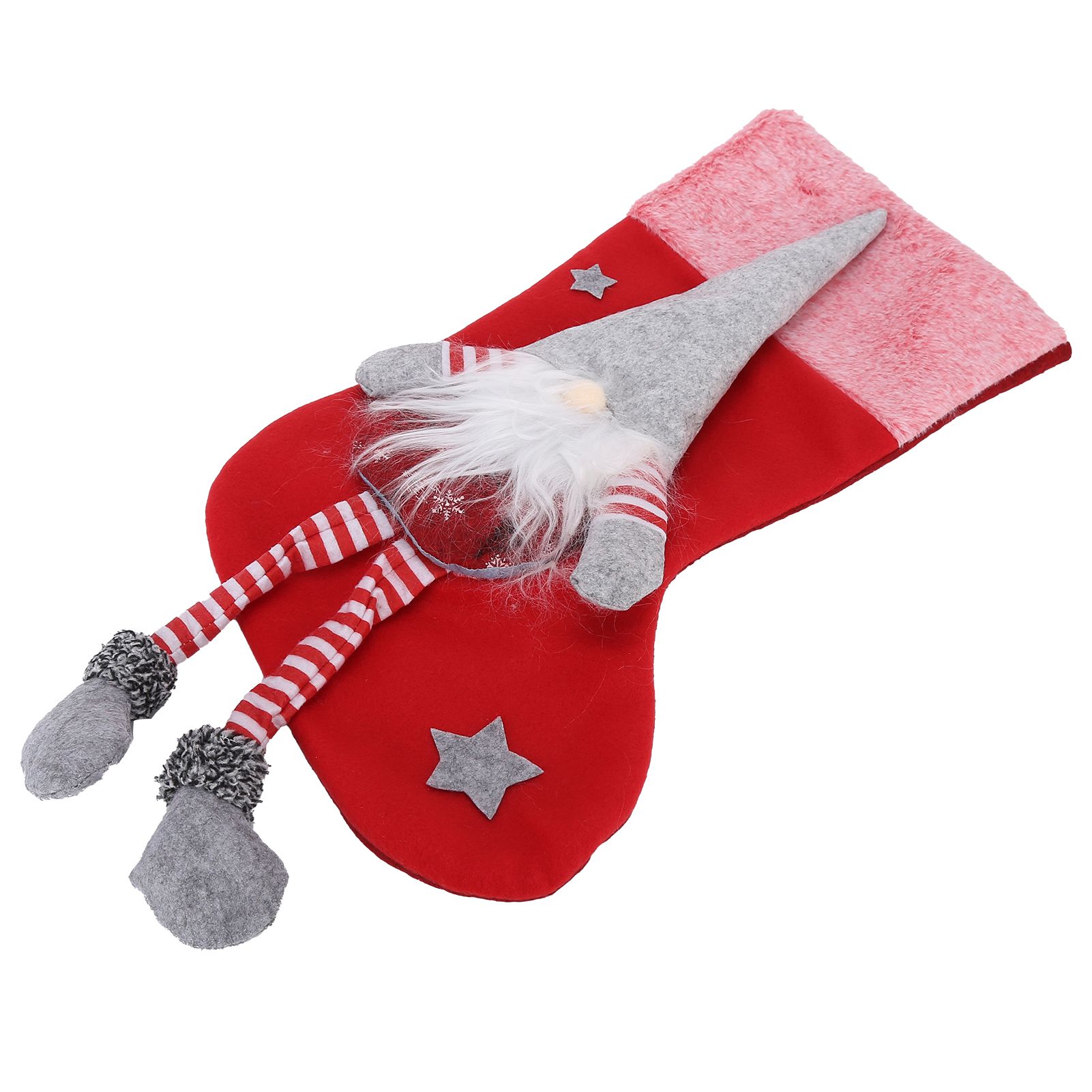 Christmas Hanging Ornaments Plush Faceless Old Man Christmas Stockings DecorationRed - Image 2