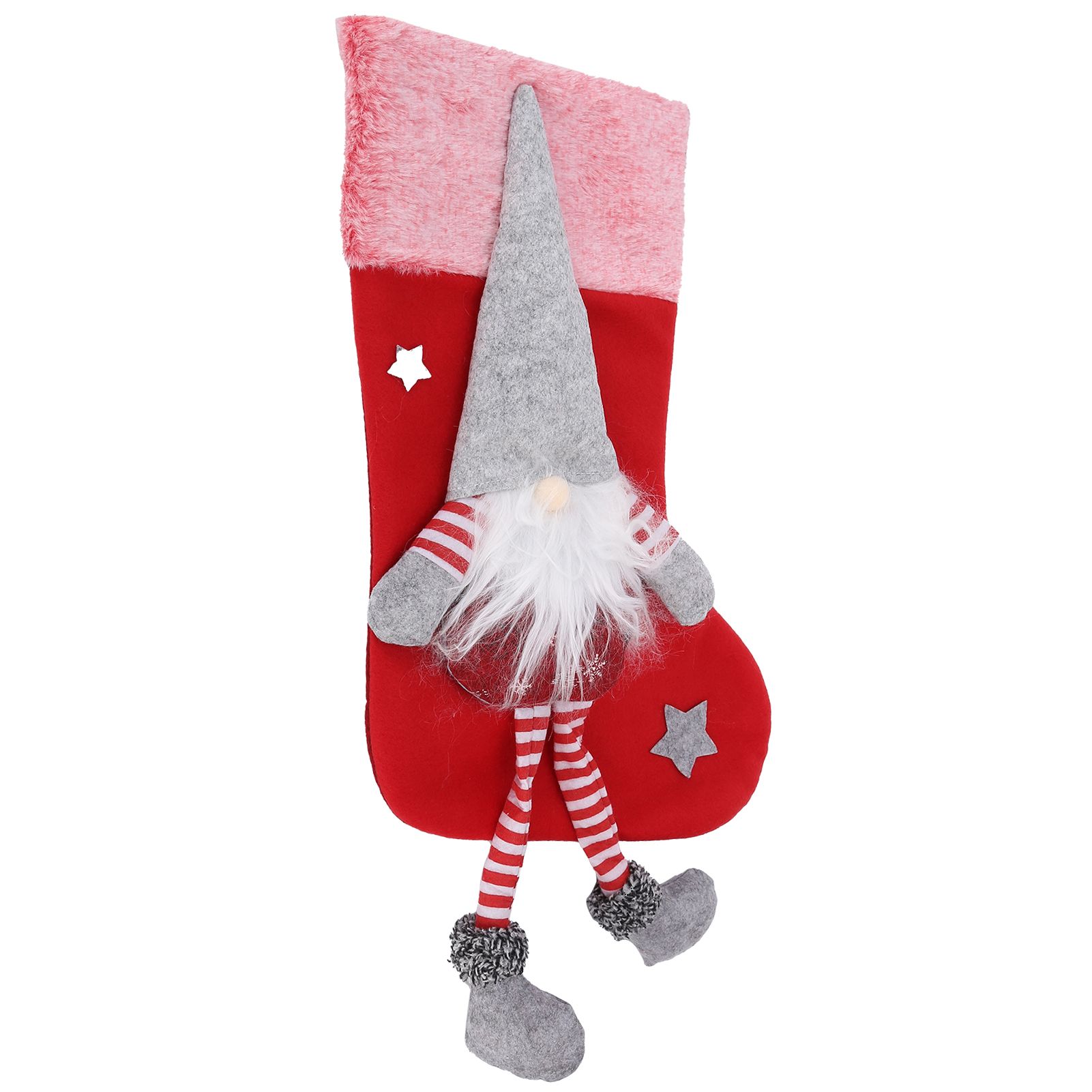 Christmas Hanging Ornaments Plush Faceless Old Man Christmas Stockings DecorationRed - Image 4