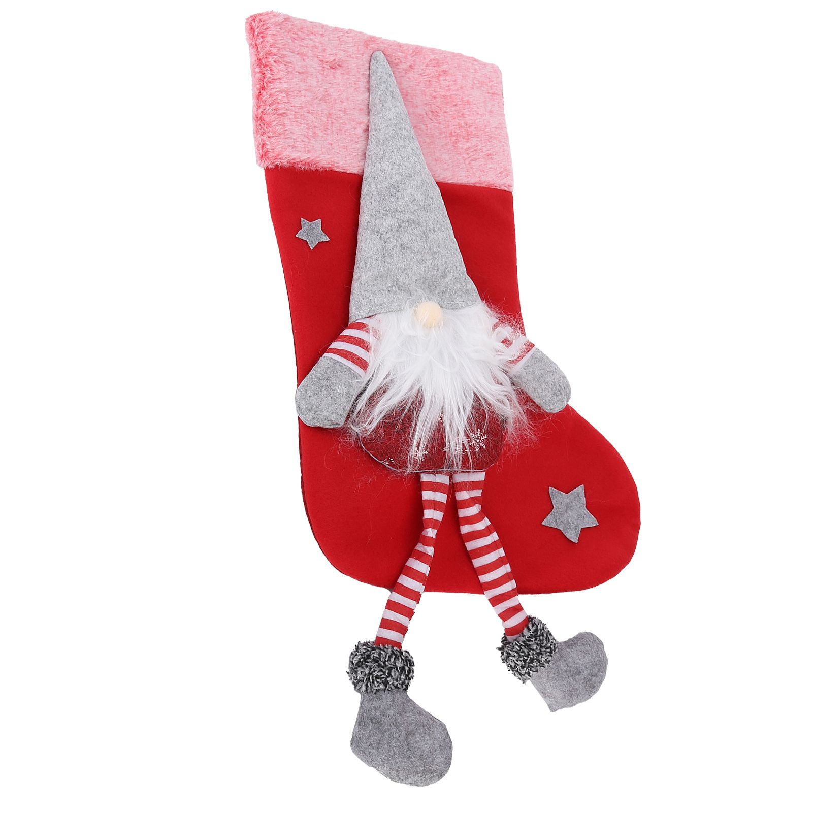 Christmas Hanging Ornaments Plush Faceless Old Man Christmas Stockings DecorationRed - Image 8