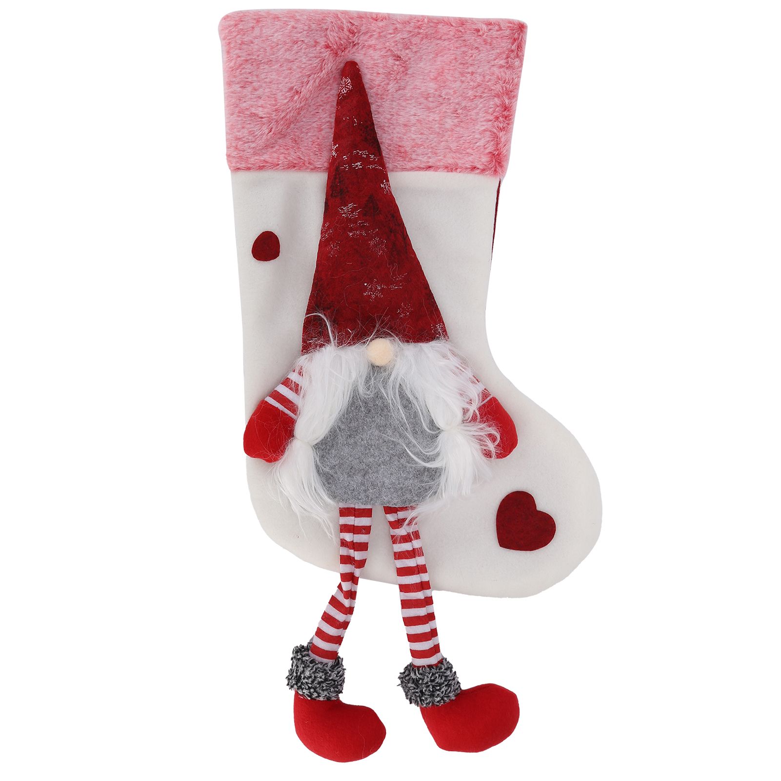 Christmas Ornaments Christmas Ornaments with Legs Plush Faceless Old Man in Deep Forest Christmas StockingsWhite - Image 1