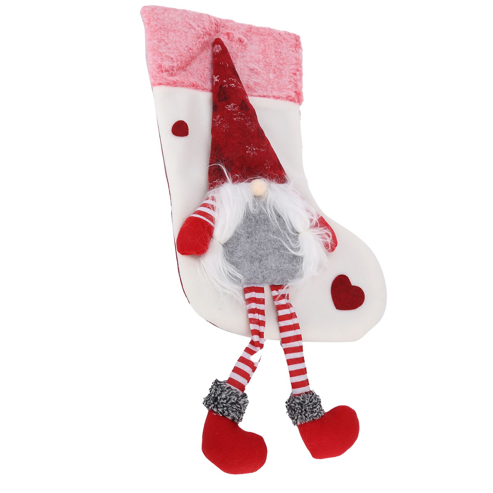 Christmas Ornaments Christmas Ornaments with Legs Plush Faceless Old Man in Deep Forest Christmas StockingsWhite - Image 2