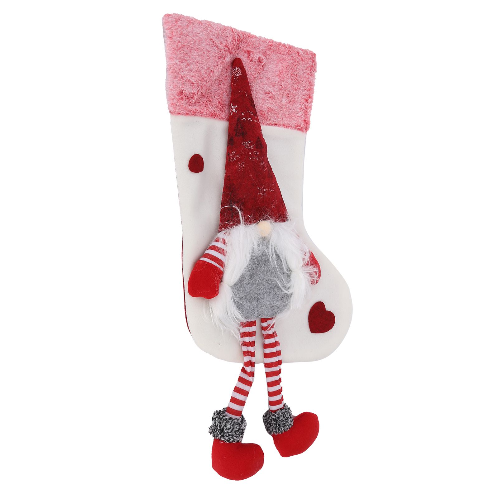 Christmas Ornaments Christmas Ornaments with Legs Plush Faceless Old Man in Deep Forest Christmas StockingsWhite - Image 3