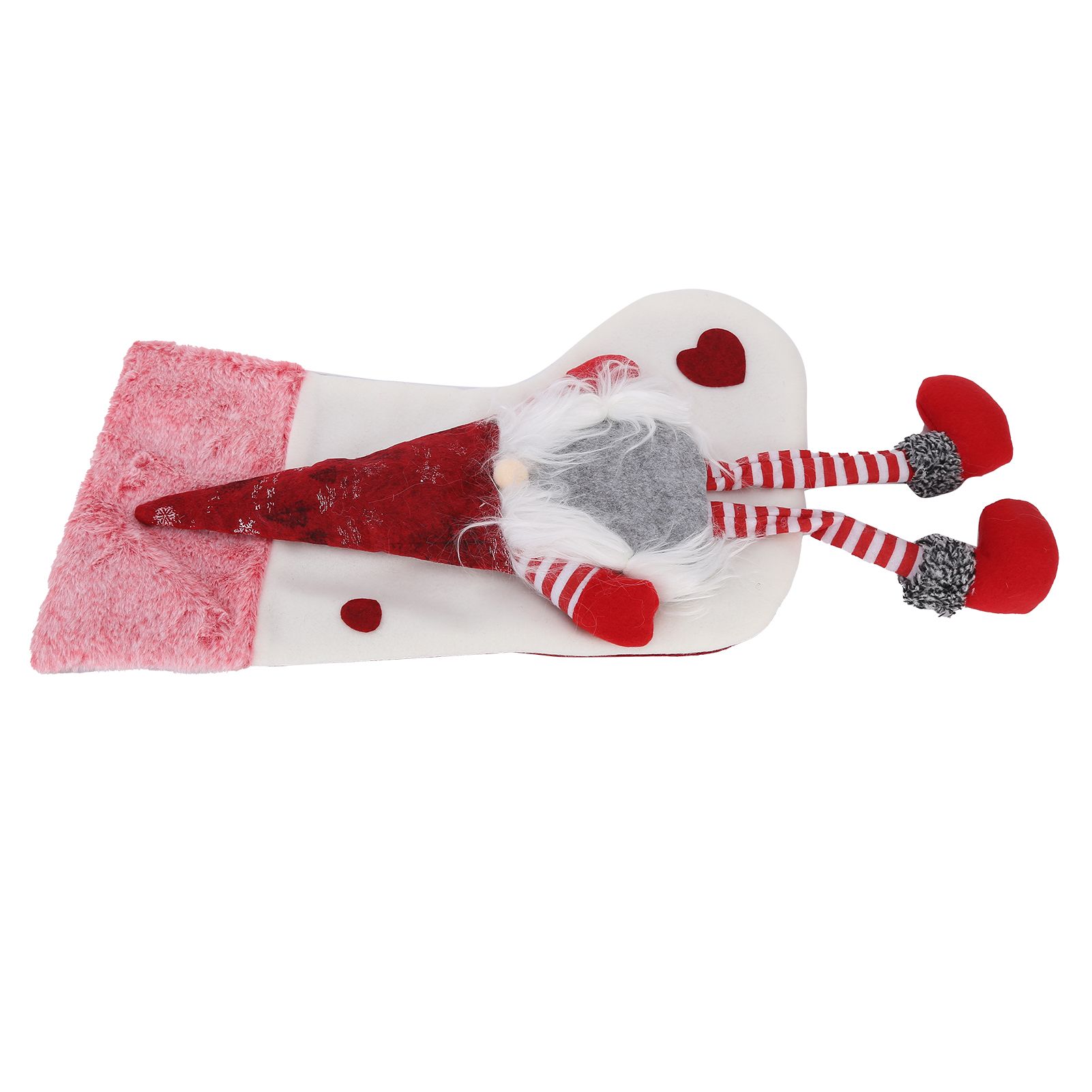 Christmas Ornaments Christmas Ornaments with Legs Plush Faceless Old Man in Deep Forest Christmas StockingsWhite - Image 4