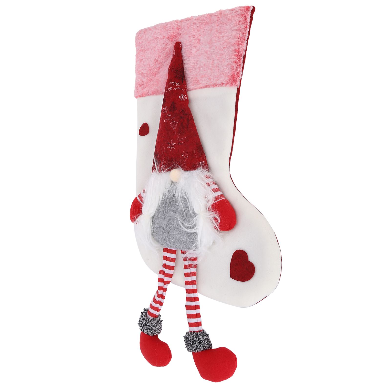 Christmas Ornaments Christmas Ornaments with Legs Plush Faceless Old Man in Deep Forest Christmas StockingsWhite - Image 7