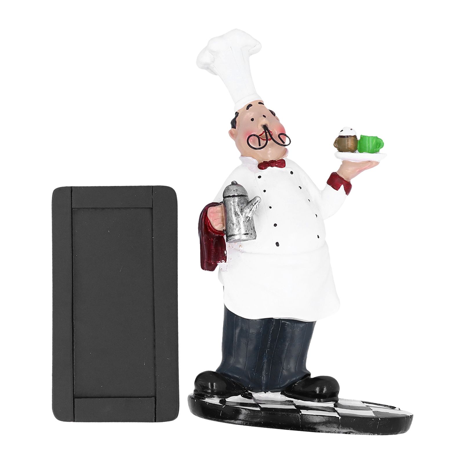 Resin Mustache Chef Figurine Fashion Small Ornaments Message Board Food Shop Hotel Decorations - Image 1