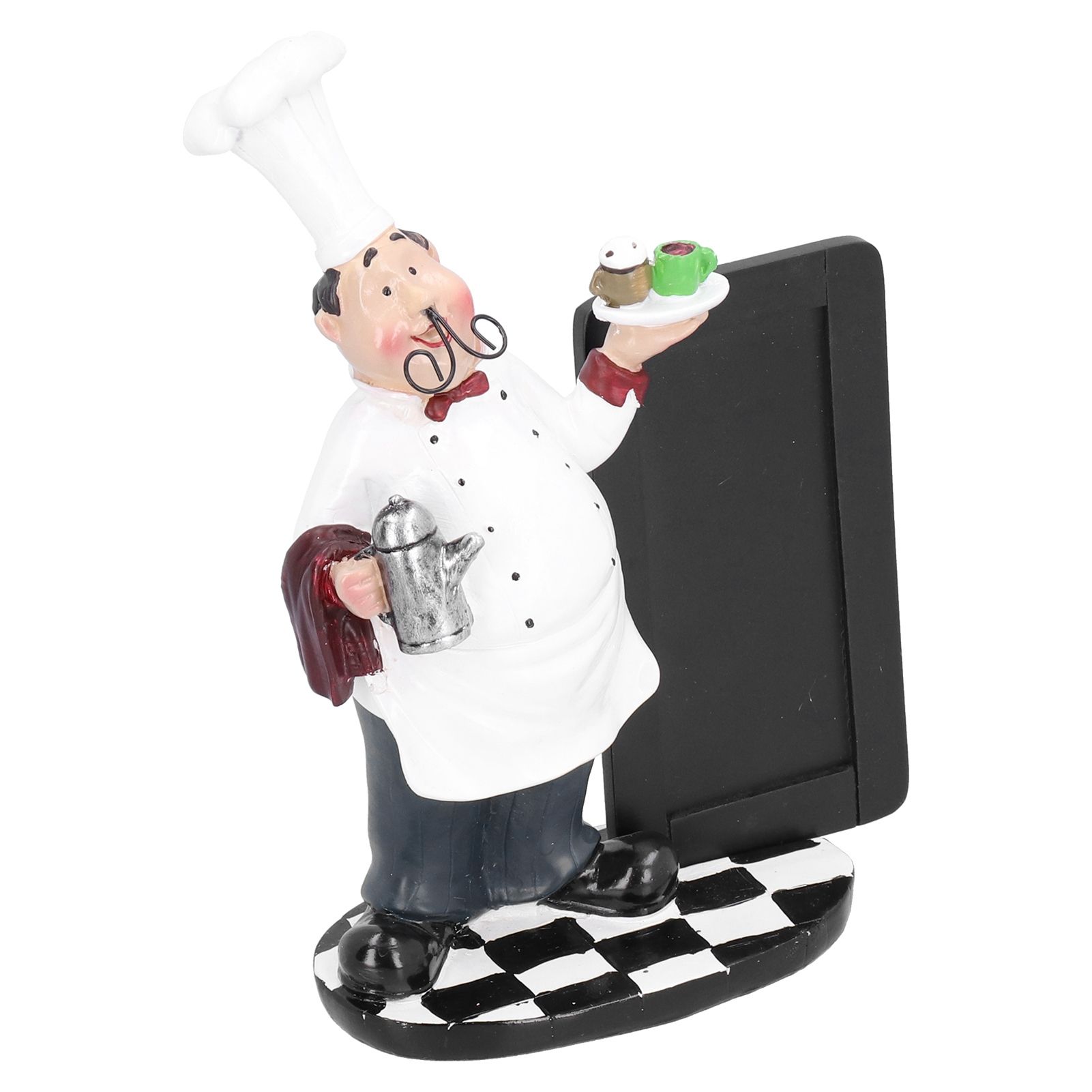 Resin Mustache Chef Figurine Fashion Small Ornaments Message Board Food Shop Hotel Decorations - Image 3