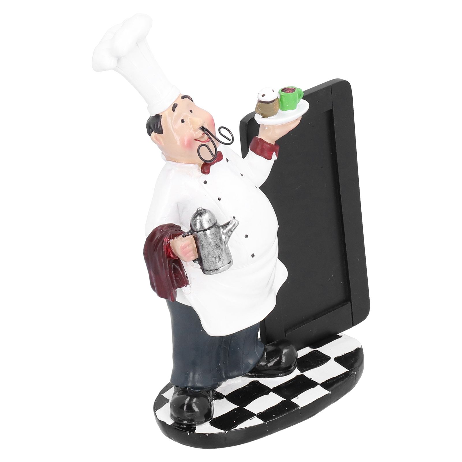 Resin Mustache Chef Figurine Fashion Small Ornaments Message Board Food Shop Hotel Decorations - Image 4