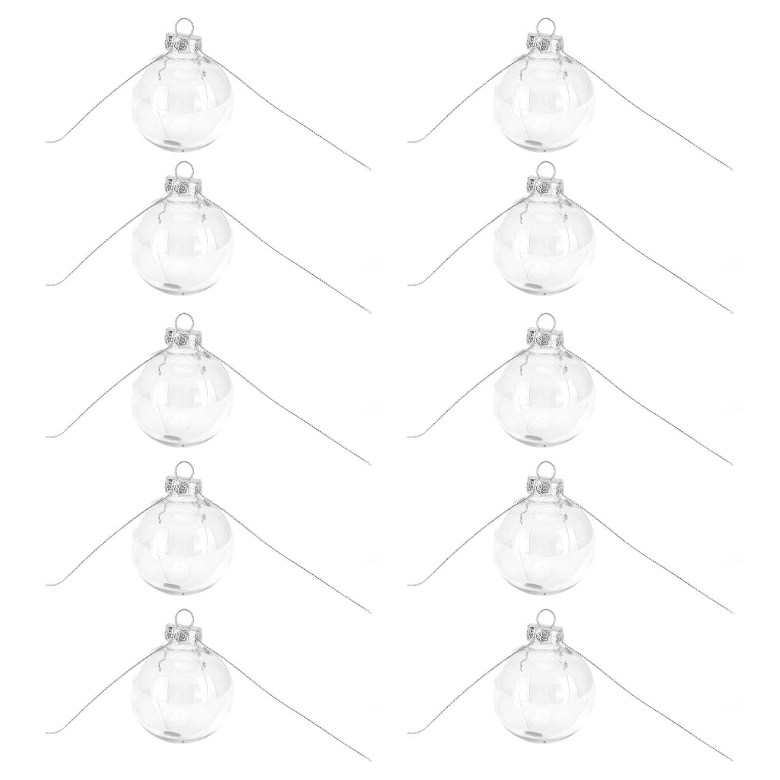 10Pcs/Set Decorative Hanging Ball Reusable Fillable Transparent Christmas Ball for Holiday Party6cm - Image 1