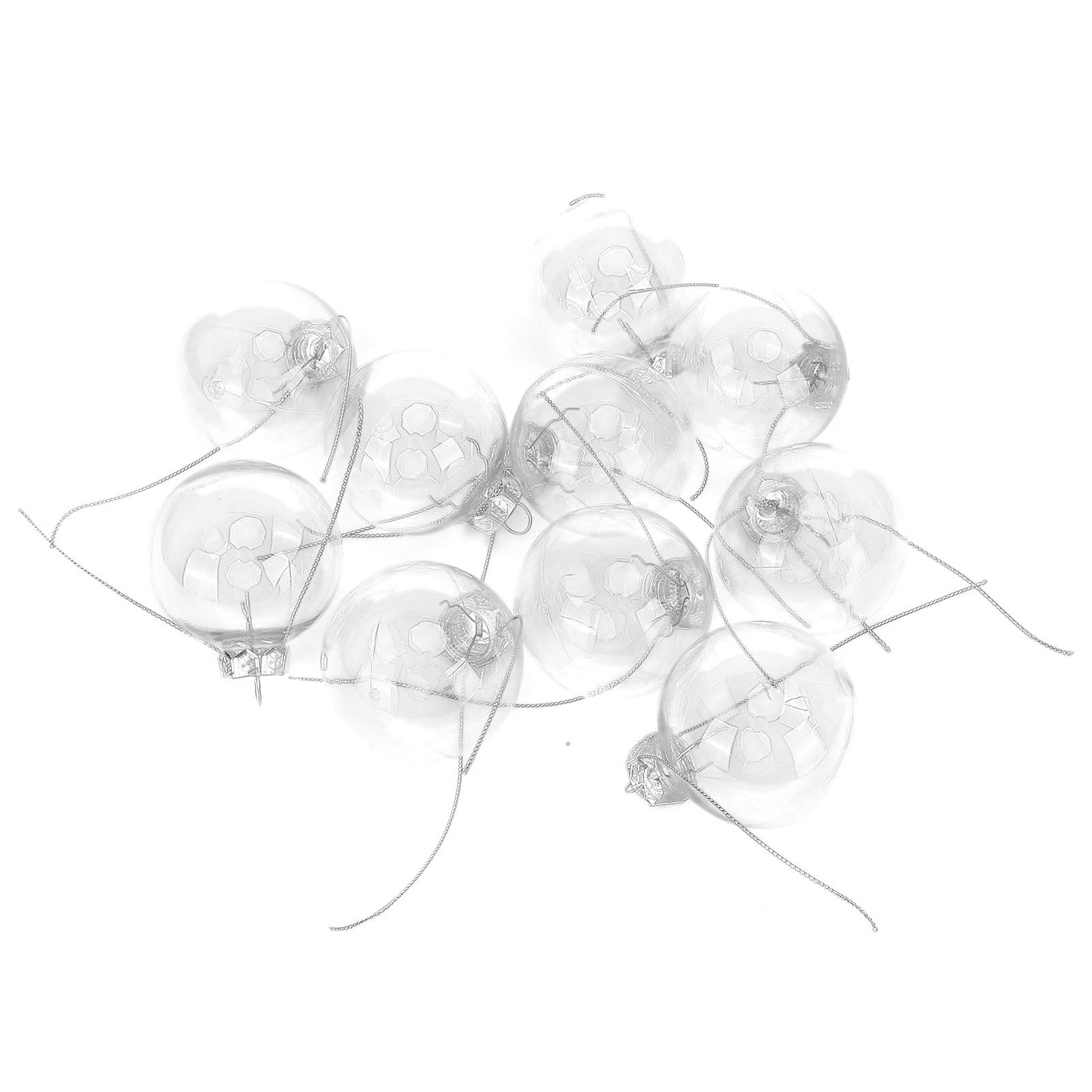 10Pcs/Set Decorative Hanging Ball Reusable Fillable Transparent Christmas Ball for Holiday Party6cm - Image 2
