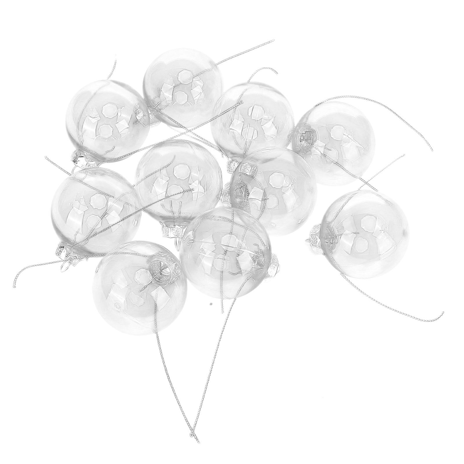 10Pcs/Set Decorative Hanging Ball Reusable Fillable Transparent Christmas Ball for Holiday Party6cm - Image 3