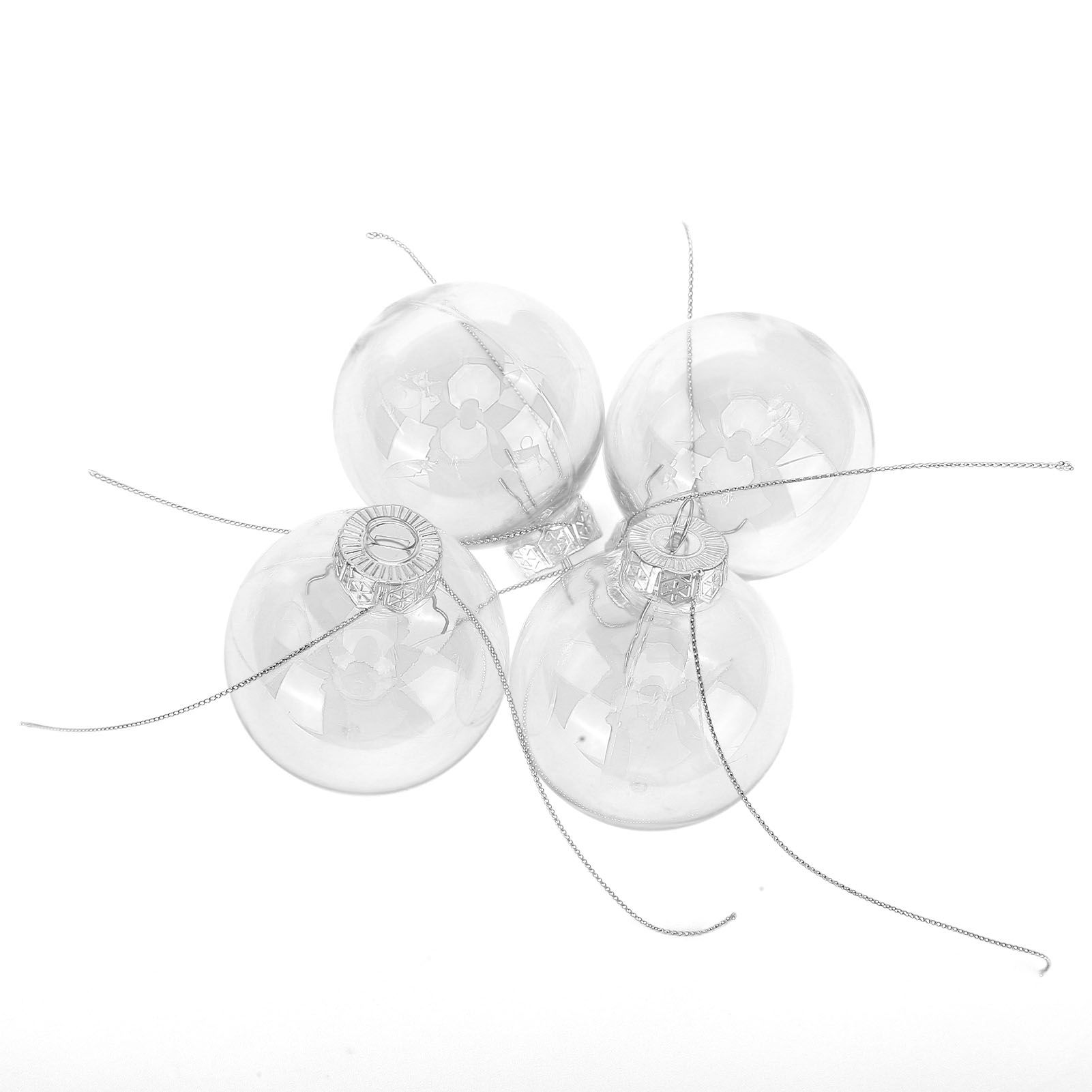 10Pcs/Set Decorative Hanging Ball Reusable Fillable Transparent Christmas Ball for Holiday Party6cm - Image 4