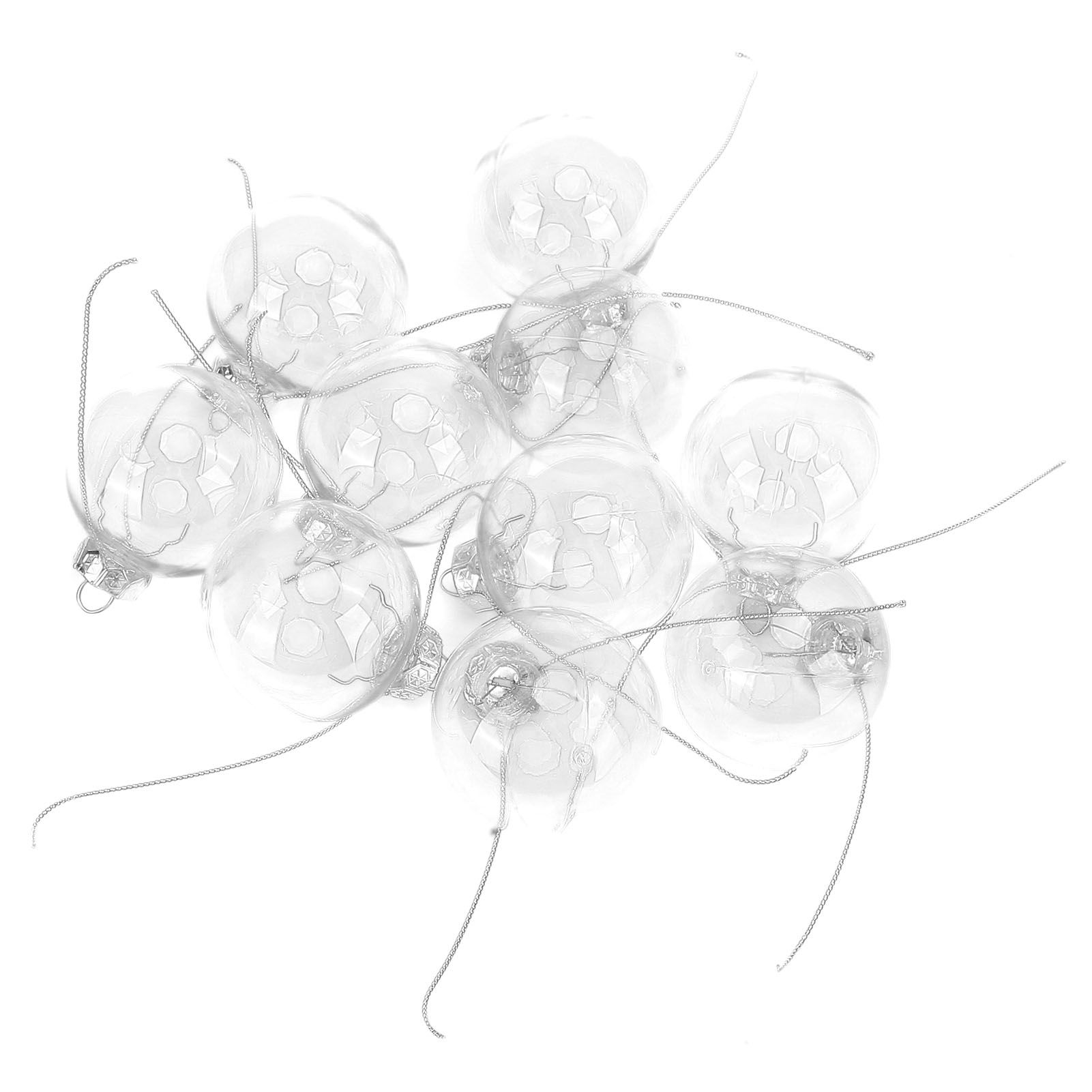 10Pcs/Set Decorative Hanging Ball Reusable Fillable Transparent Christmas Ball for Holiday Party6cm - Image 5