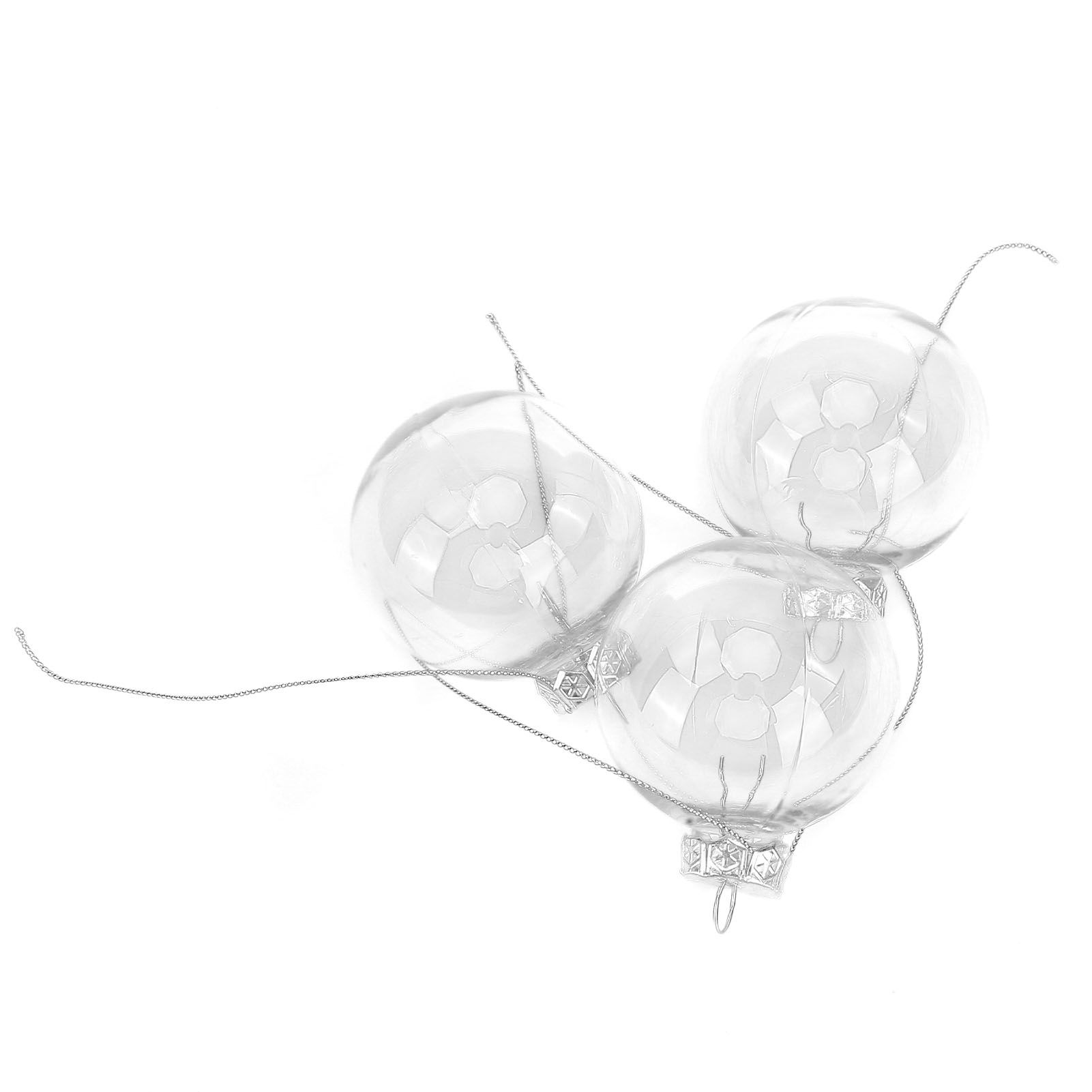 10Pcs/Set Decorative Hanging Ball Reusable Fillable Transparent Christmas Ball for Holiday Party6cm - Image 6