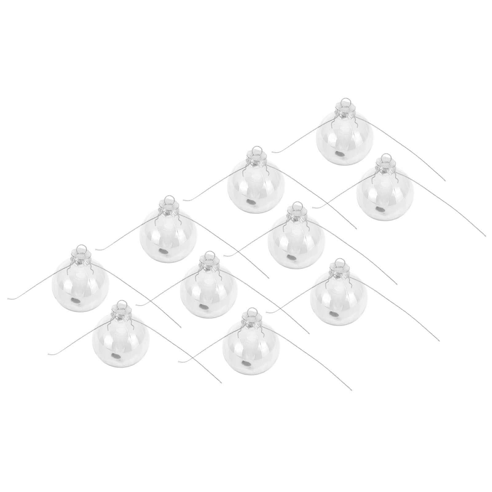 10Pcs/Set Decorative Hanging Ball Reusable Fillable Transparent Christmas Ball for Holiday Party6cm - Image 7