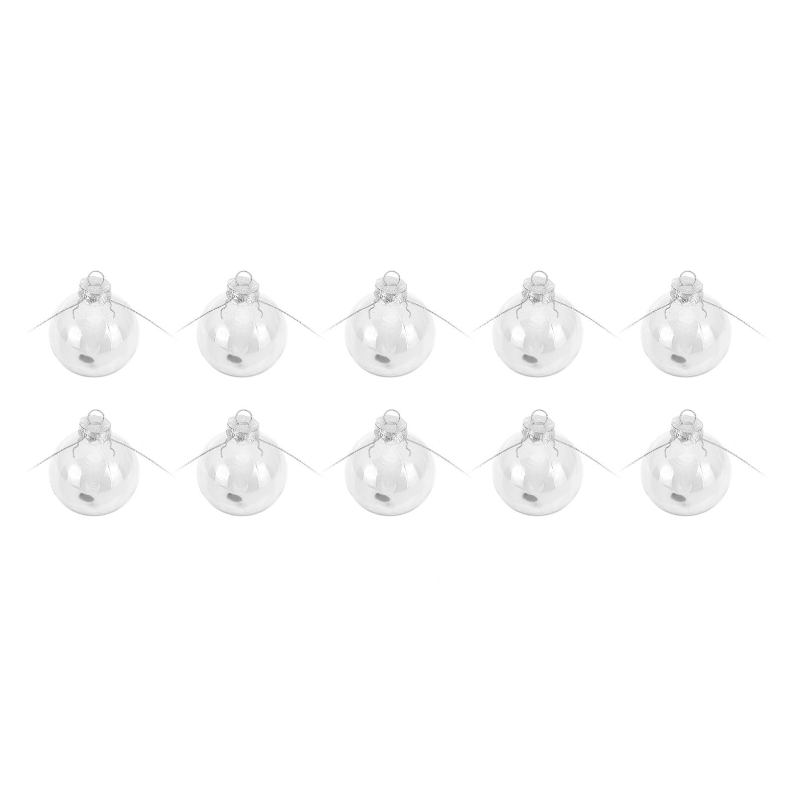 10Pcs/Set Decorative Hanging Ball Reusable Fillable Transparent Christmas Ball for Holiday Party6cm - Image 8