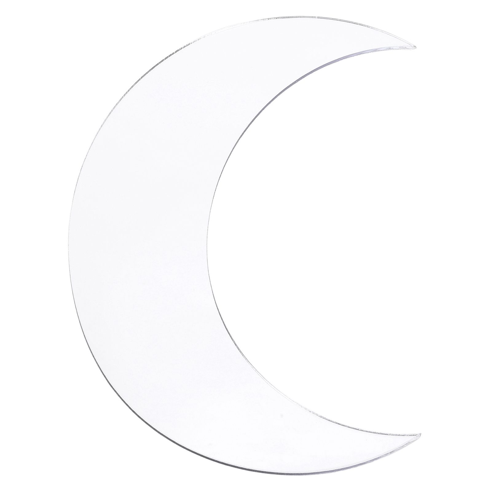 Moon Shape Mirror Wall Sticker Acrylic Decorative Background Decal for Home Office CorridorSilver - Image 1