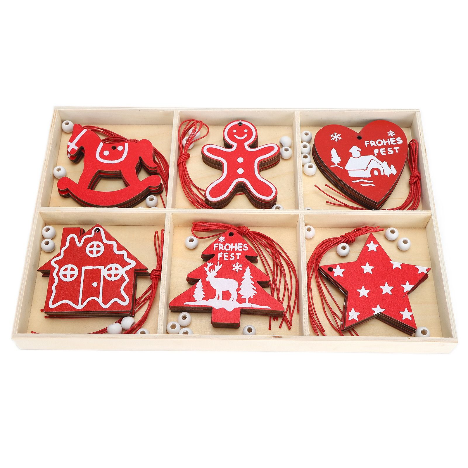Wooden Hanging Ornaments DIY Christmas Tree Decorative Pendants Decoration AccessoriesJM02033 - Image 1