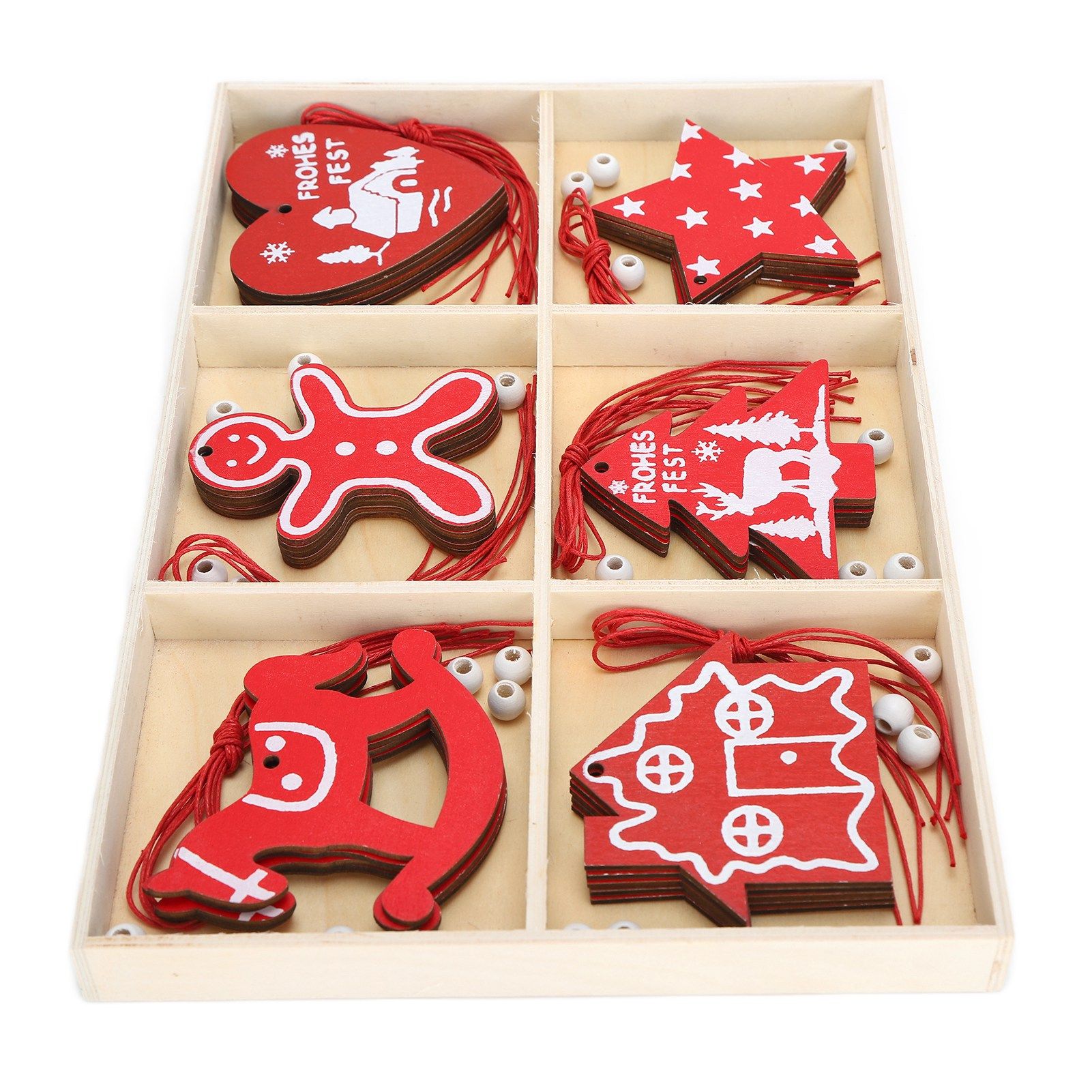 Wooden Hanging Ornaments DIY Christmas Tree Decorative Pendants Decoration AccessoriesJM02033 - Image 2