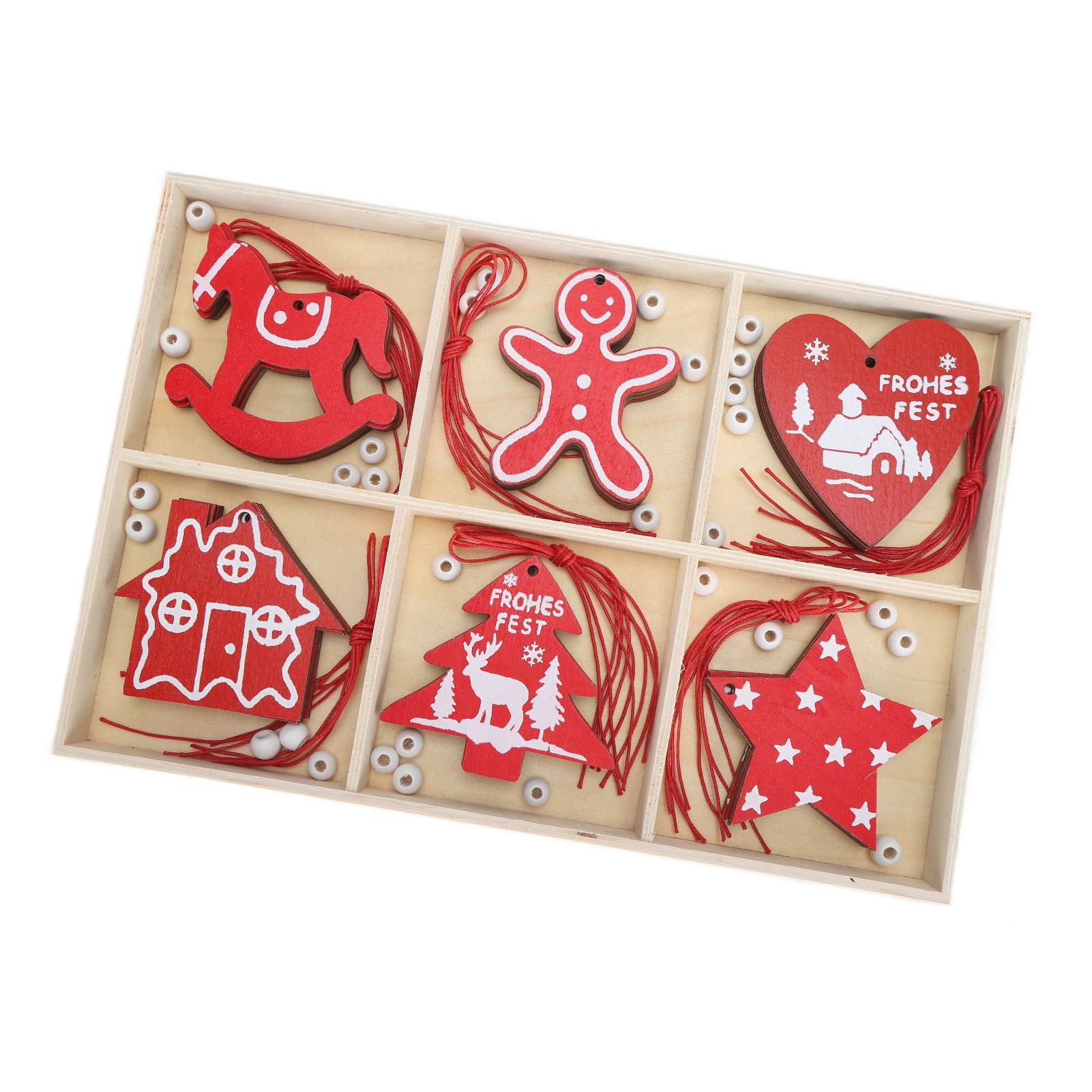 Wooden Hanging Ornaments DIY Christmas Tree Decorative Pendants Decoration AccessoriesJM02033 - Image 5