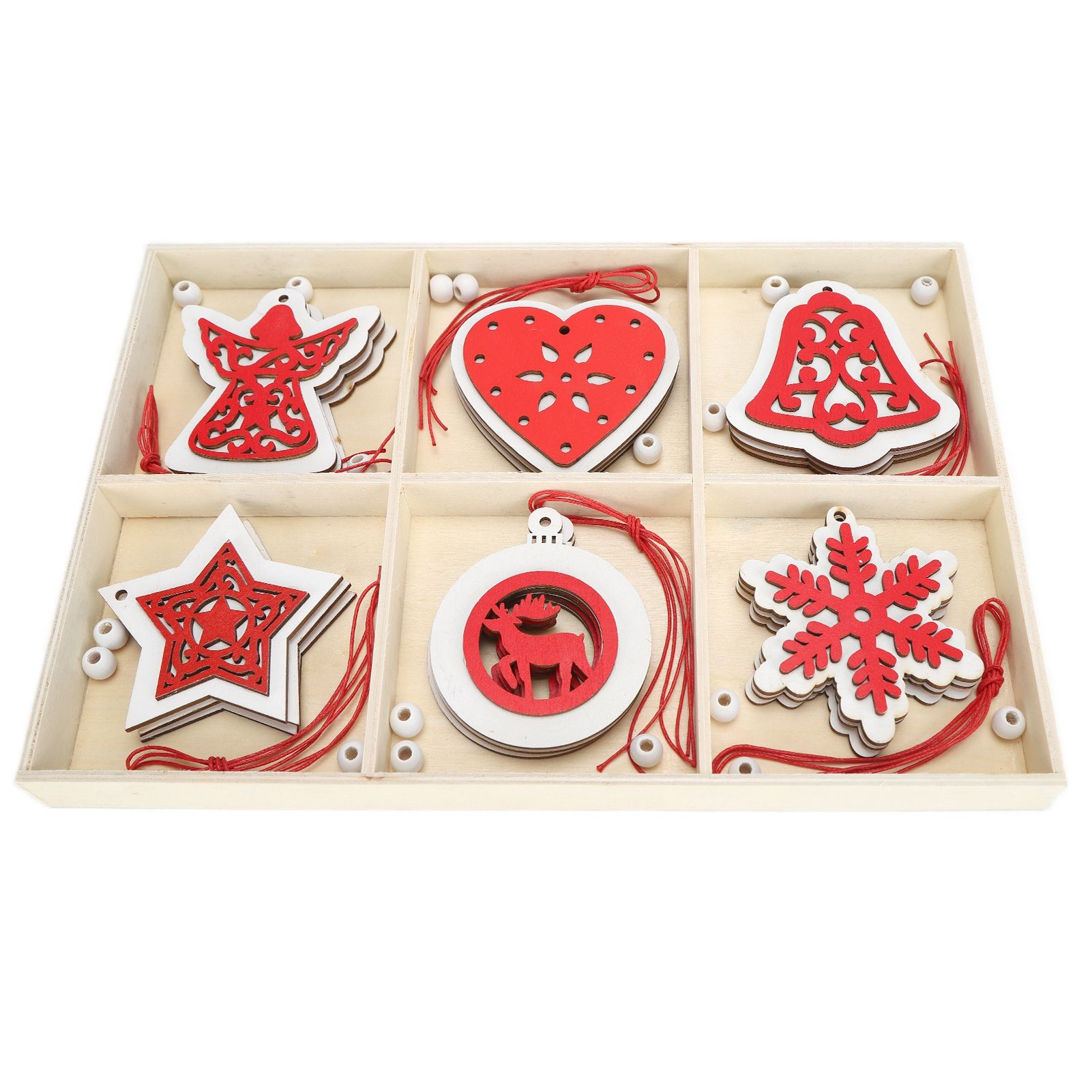 Wooden Hanging Ornaments DIY Christmas Tree Decorative Pendants Decoration AccessoriesJM02034 - Image 1