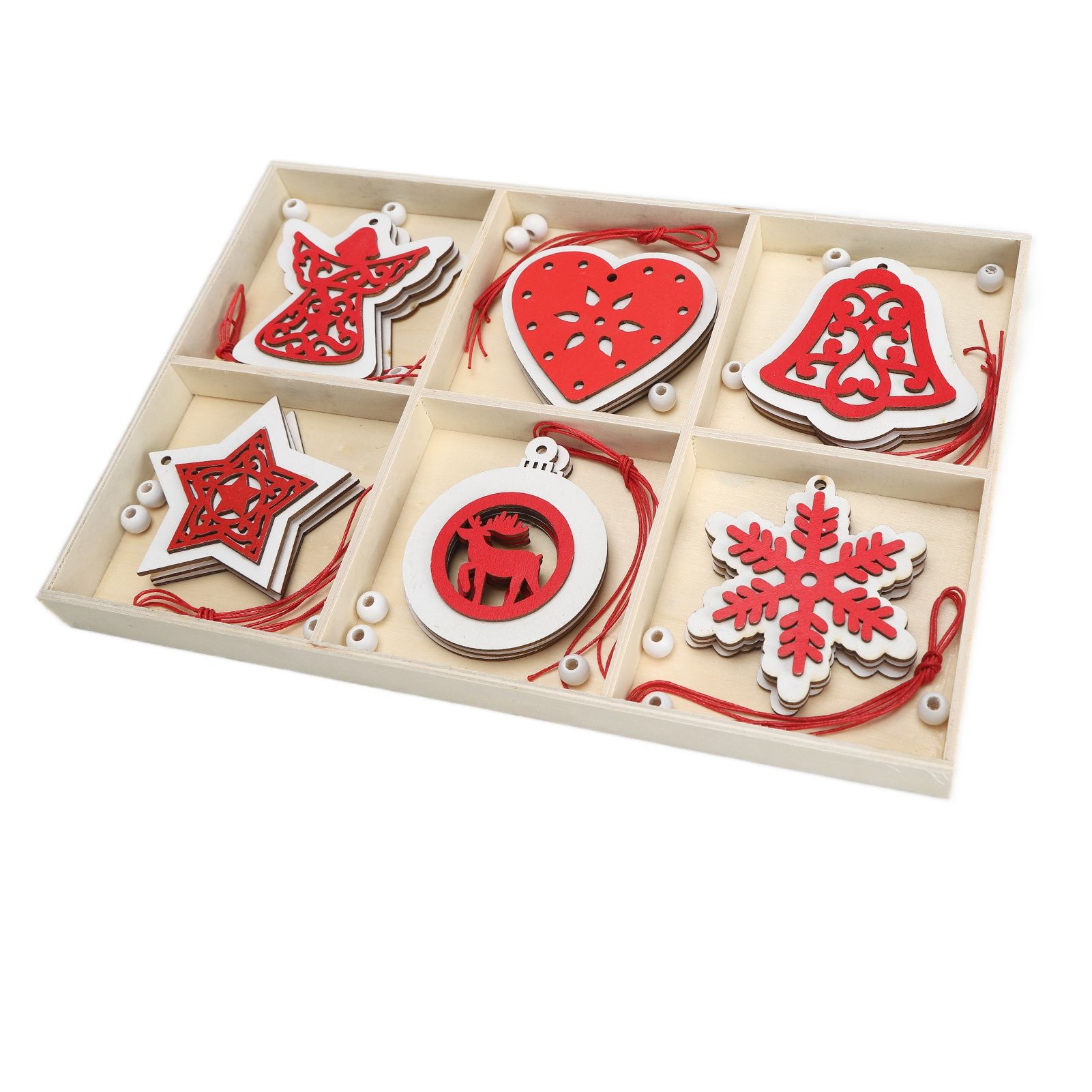 Wooden Hanging Ornaments DIY Christmas Tree Decorative Pendants Decoration AccessoriesJM02034 - Image 8