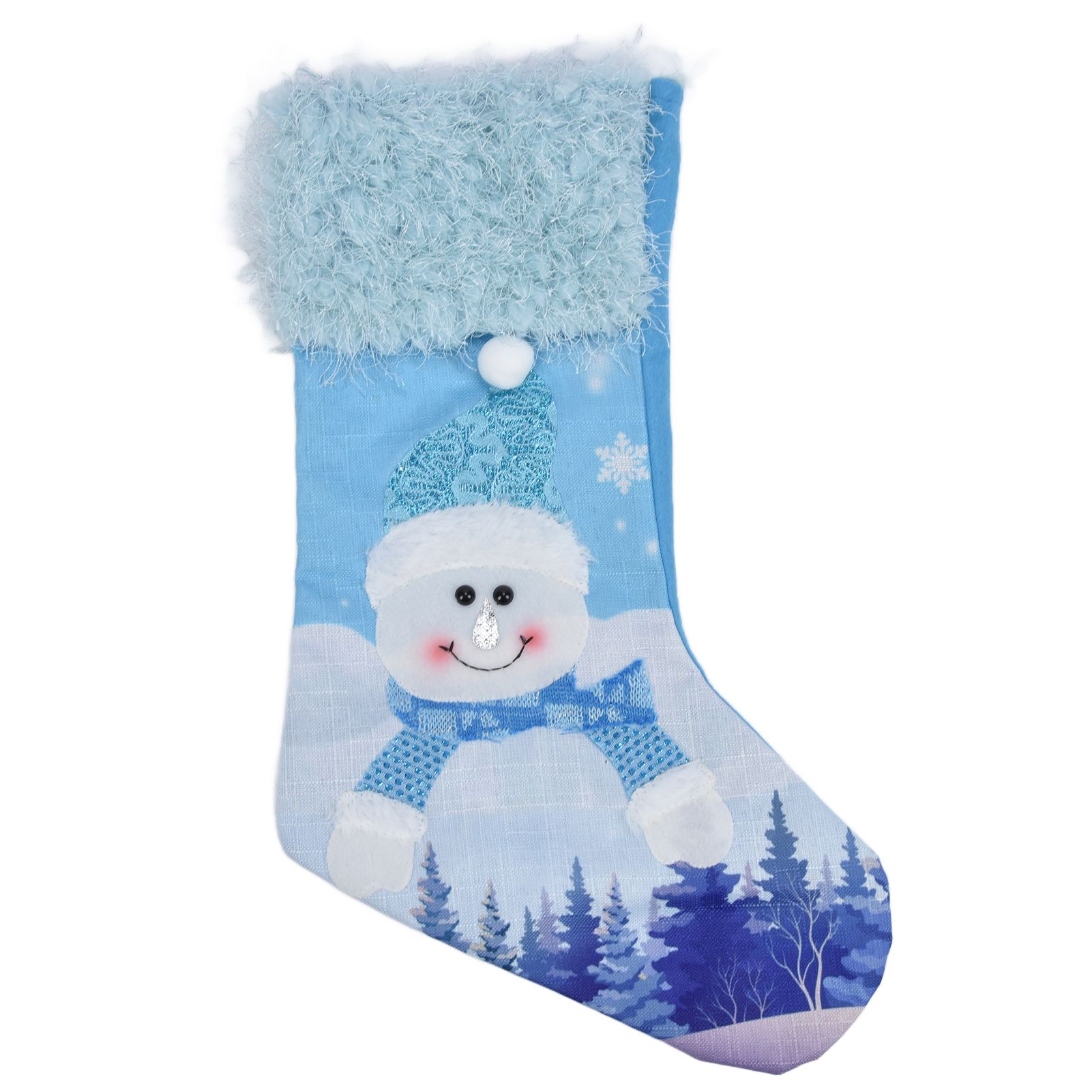 Cute Hanging Christmas Sock Luminous Candies Bag Gift Stocking with Hook for FestivalSnowman Type - Image 1