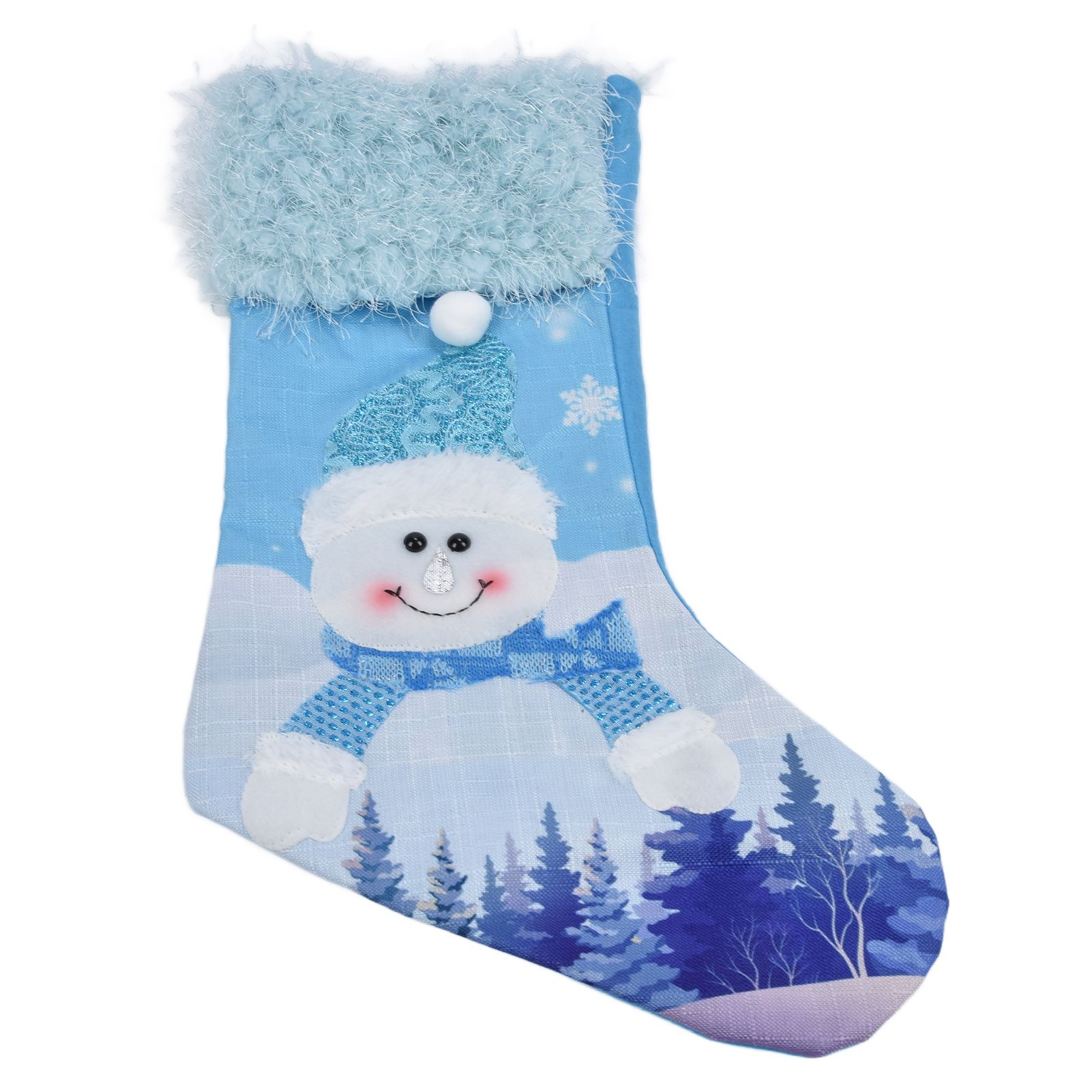 Cute Hanging Christmas Sock Luminous Candies Bag Gift Stocking with Hook for FestivalSnowman Type - Image 2