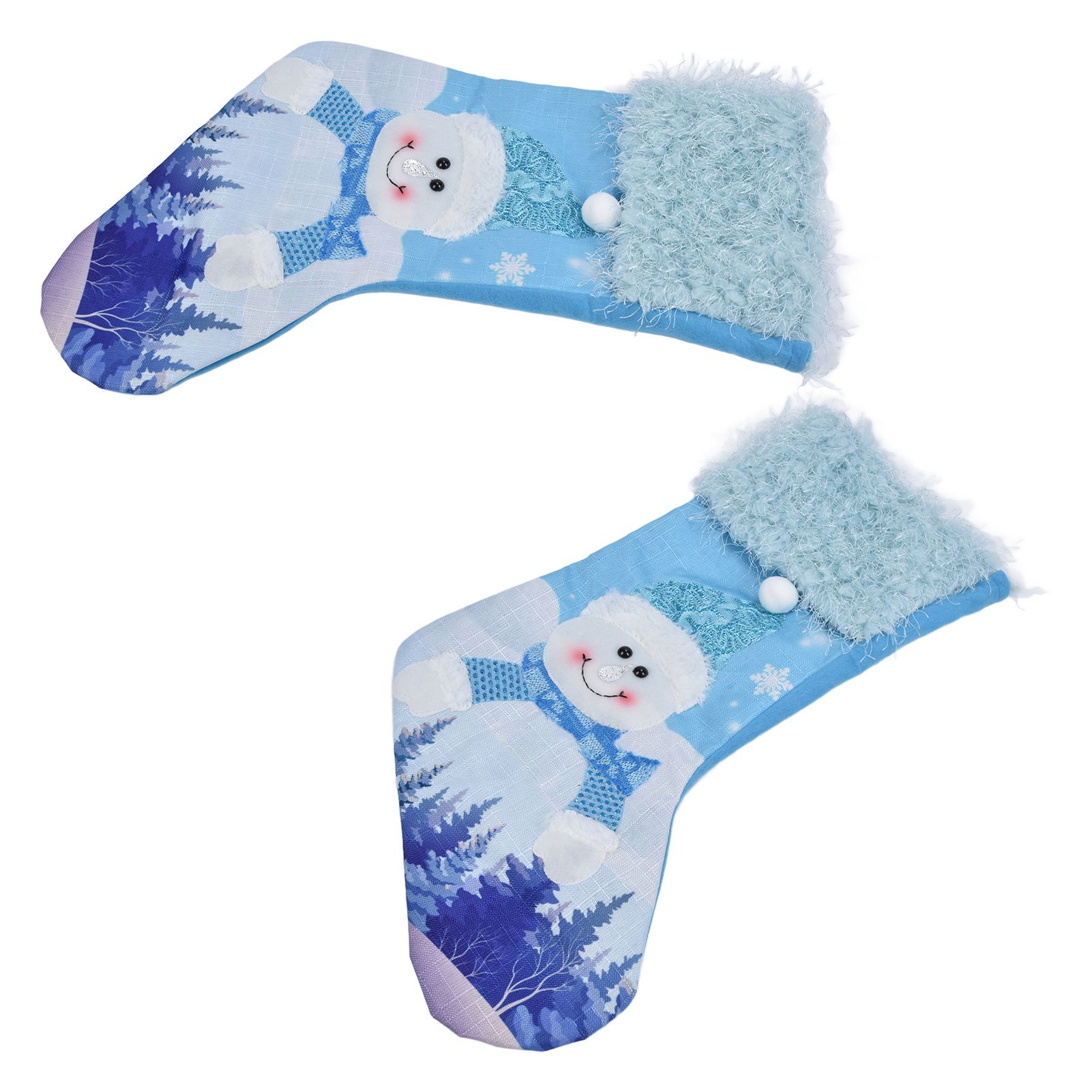 Cute Hanging Christmas Sock Luminous Candies Bag Gift Stocking with Hook for FestivalSnowman Type - Image 8