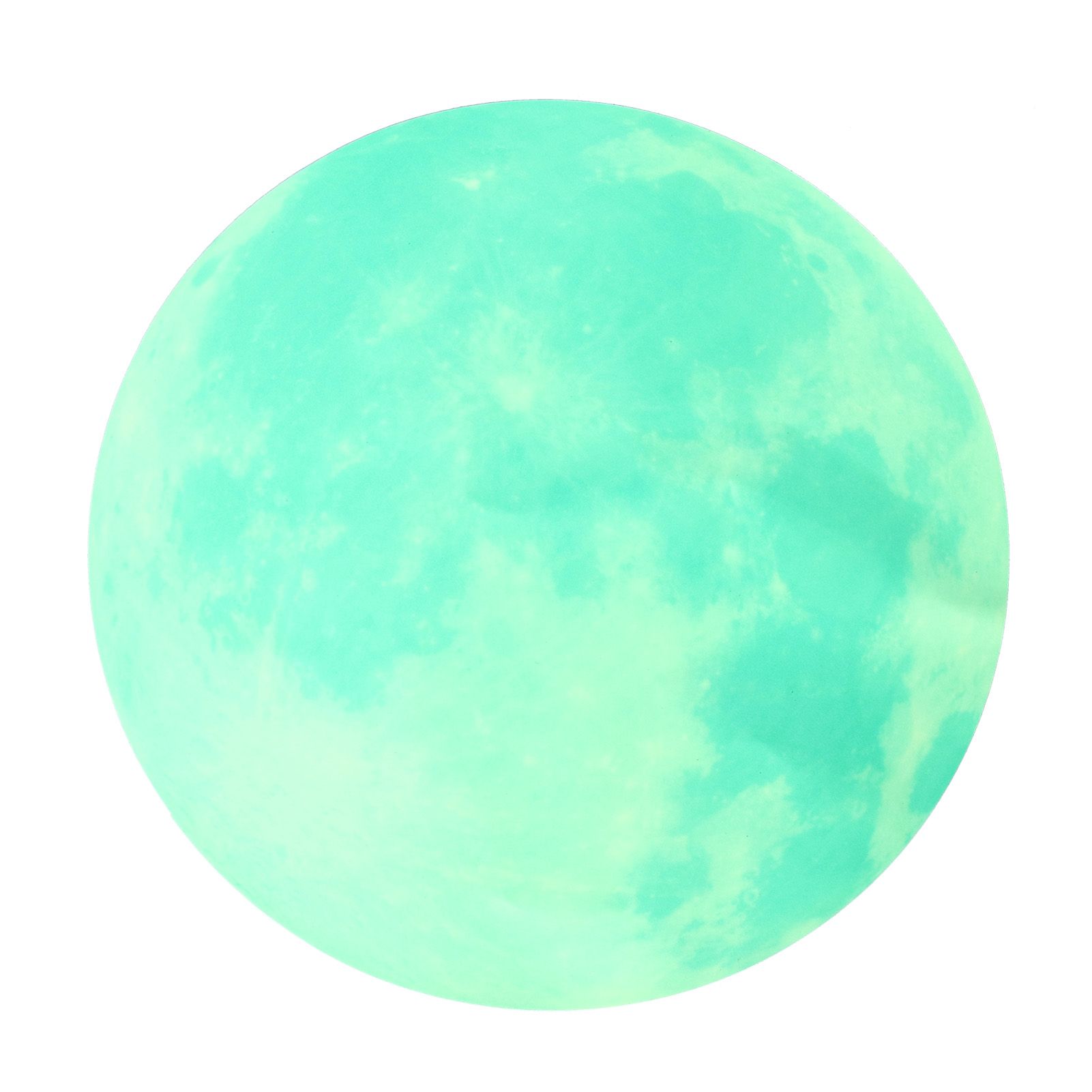 Cyan Green Light Moon Design Fluorescent Wall Sticker Self Adhesive Decorative Sticker Decal - Image 1