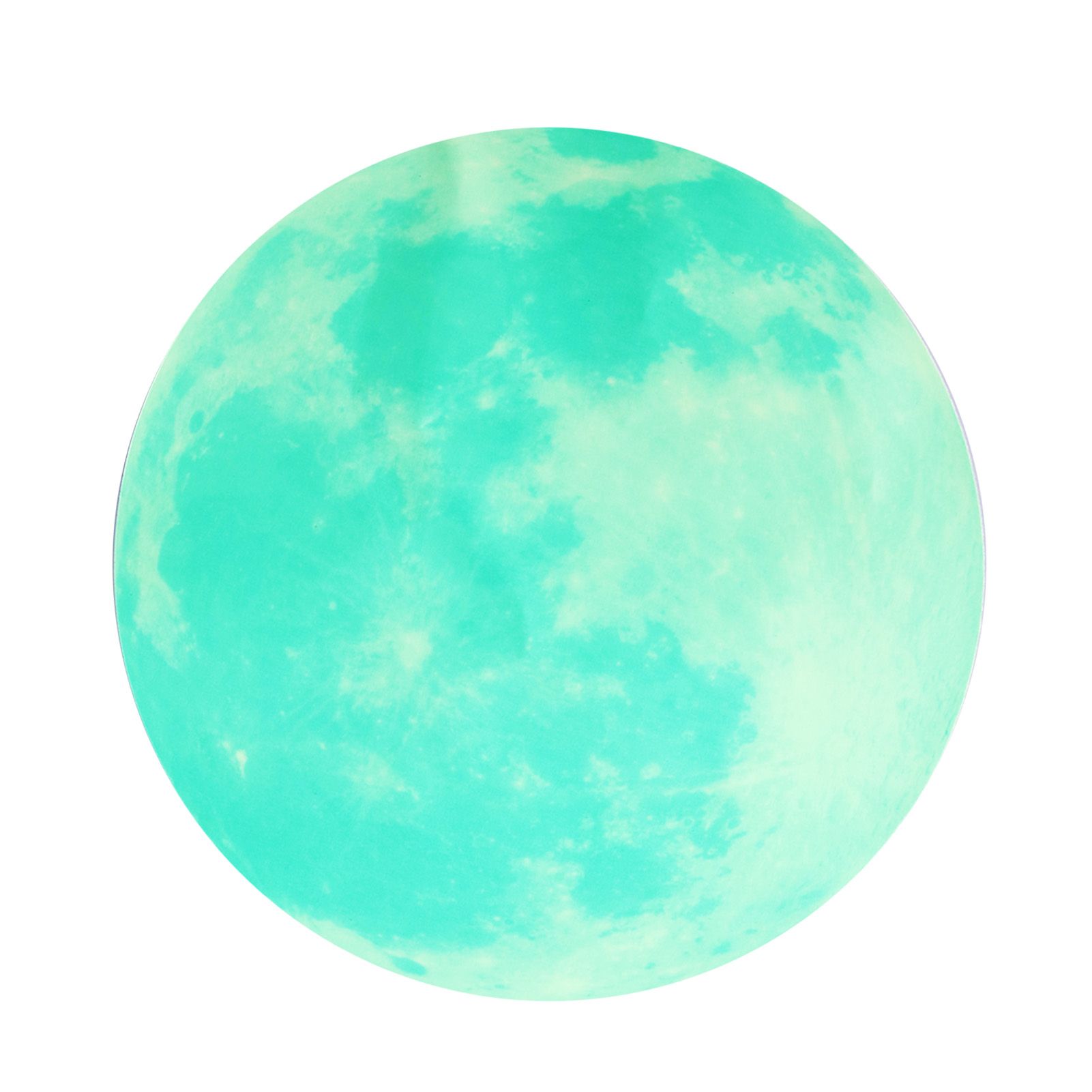 Cyan Green Light Moon Design Fluorescent Wall Sticker Self Adhesive Decorative Sticker Decal - Image 5
