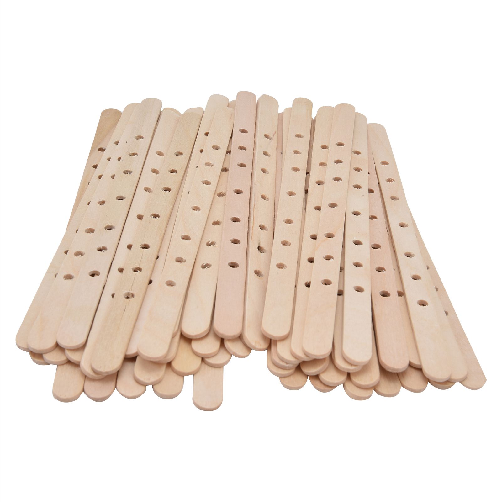 50Pcs Candle Wick Holder Birch Easy Use Reusable Wooden Wax Core Holder for Making Candles180x10mm 7 Hole - Image 1