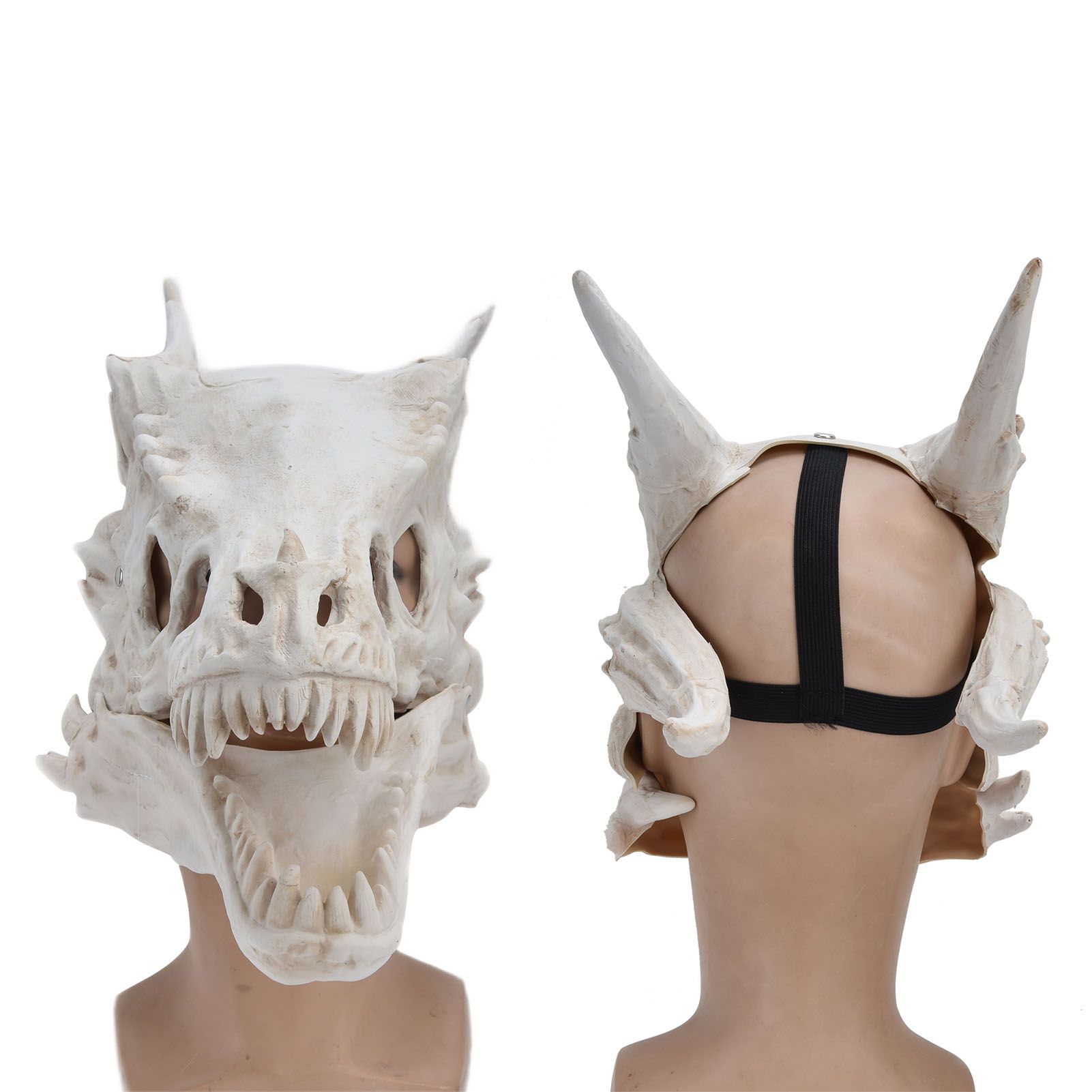 Latex Simulation Dinosaur Skull Mask Head Cover Halloween Costume Party Cosplay Props Decoration - Image 8
