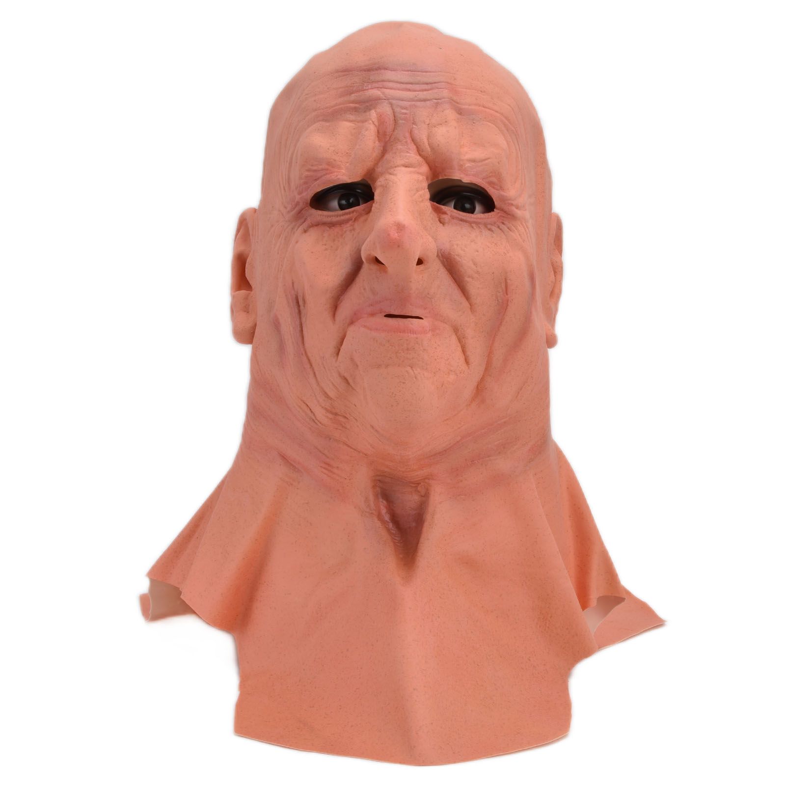 Old Man Mask Scary Halloween Latex Bald Human Head Cover Costume Party Cosplay Props - Image 1