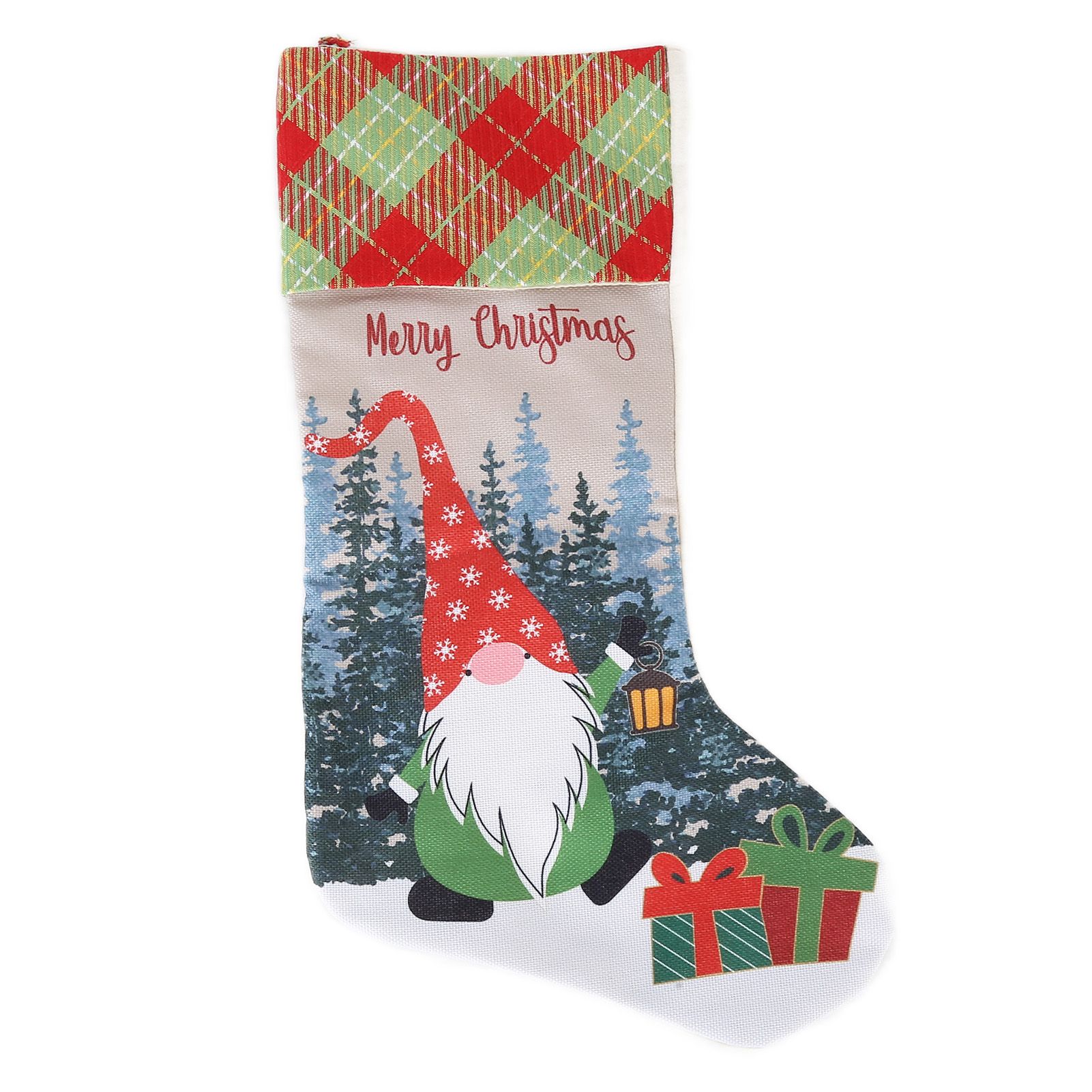 Christmas Decorative Sock Faceless Doll Pattern Children's Gift Bag for Festival Costume PartyRed Hat - Image 1